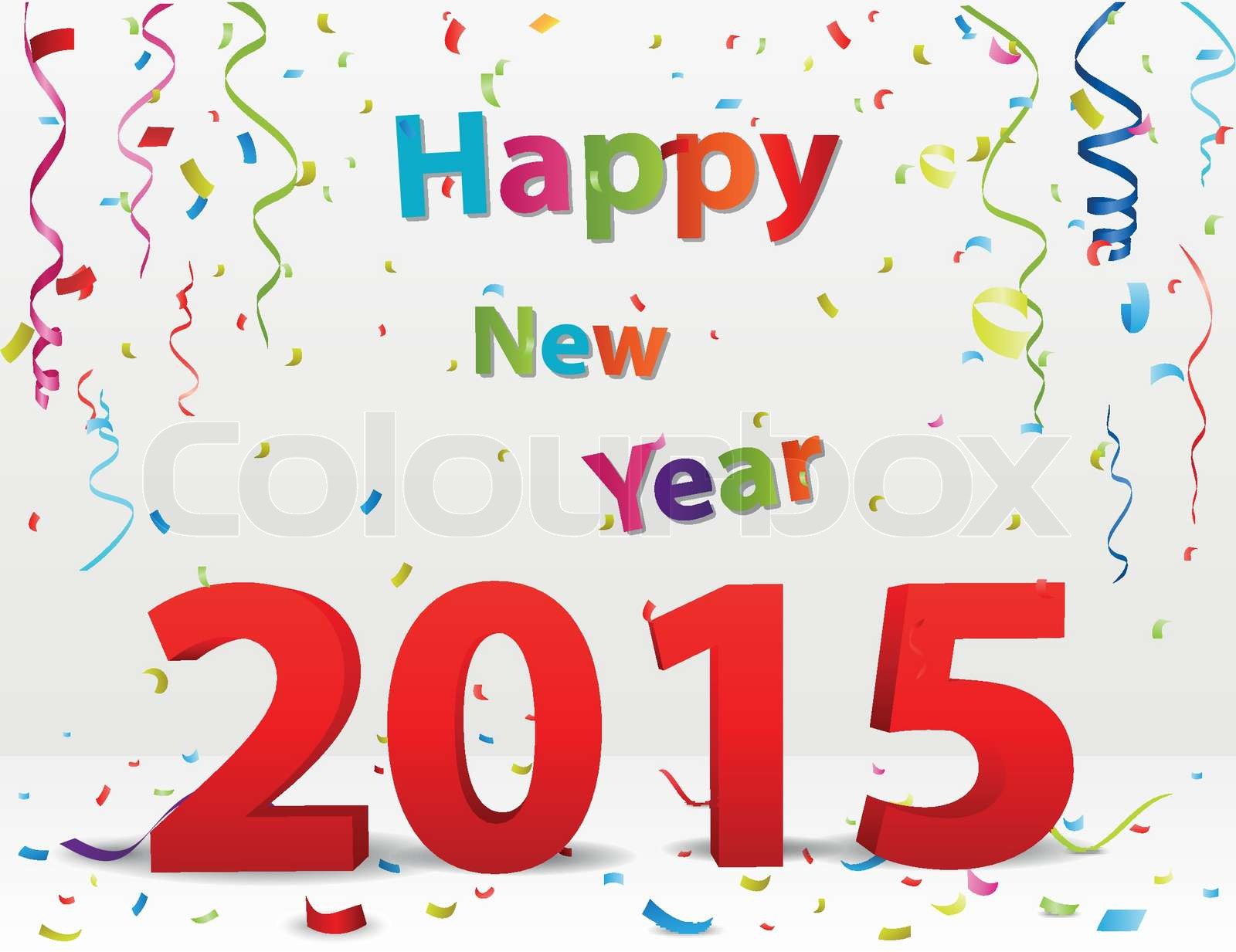 Happy new year celebration with confetti Stock vector Colourbox