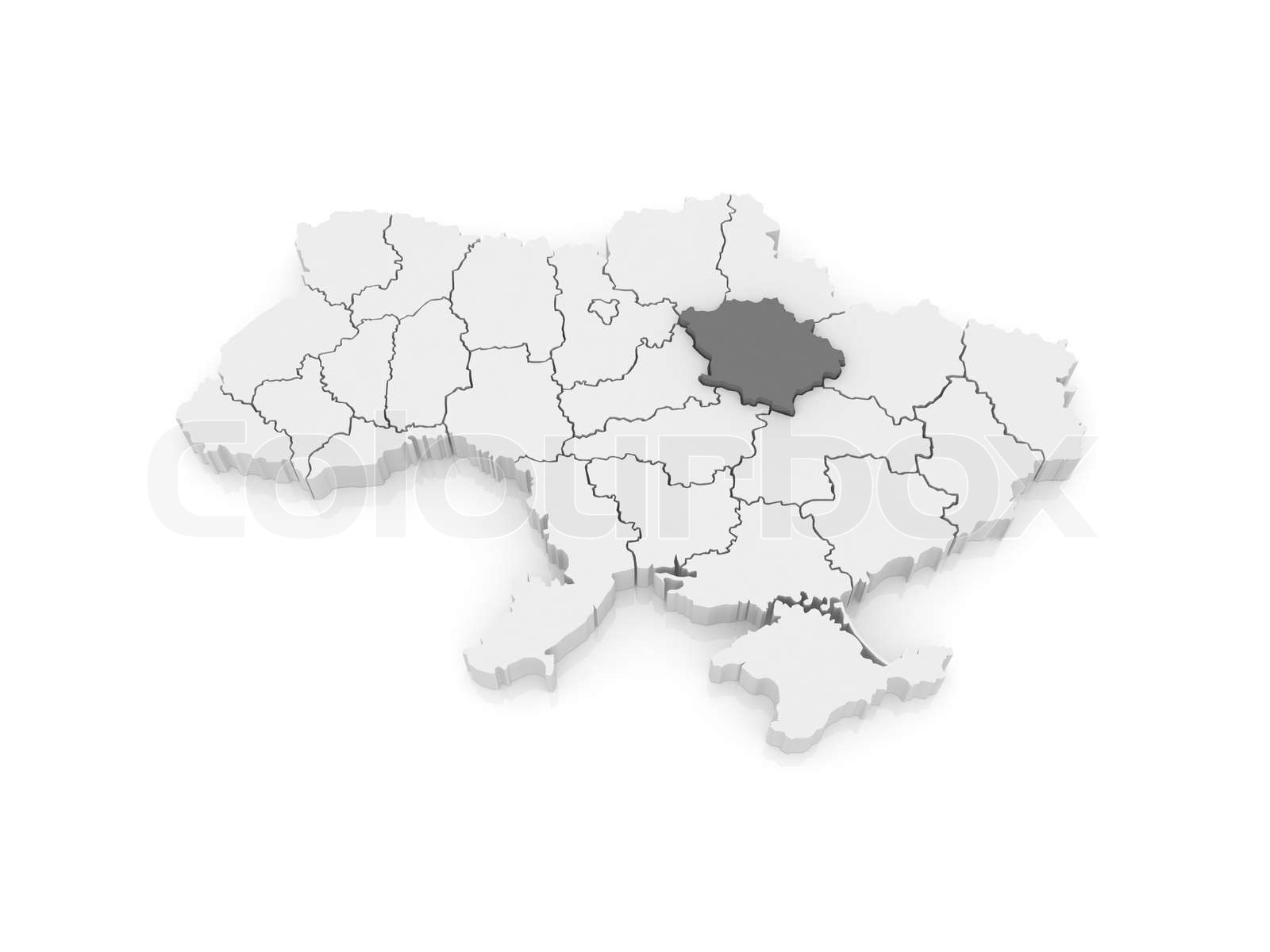 Map Of Poltava Region Ukraine Stock Image Colourbox