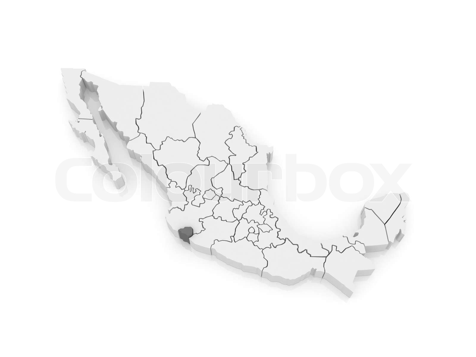 Map of Colima. Mexico. Stock image Colourbox