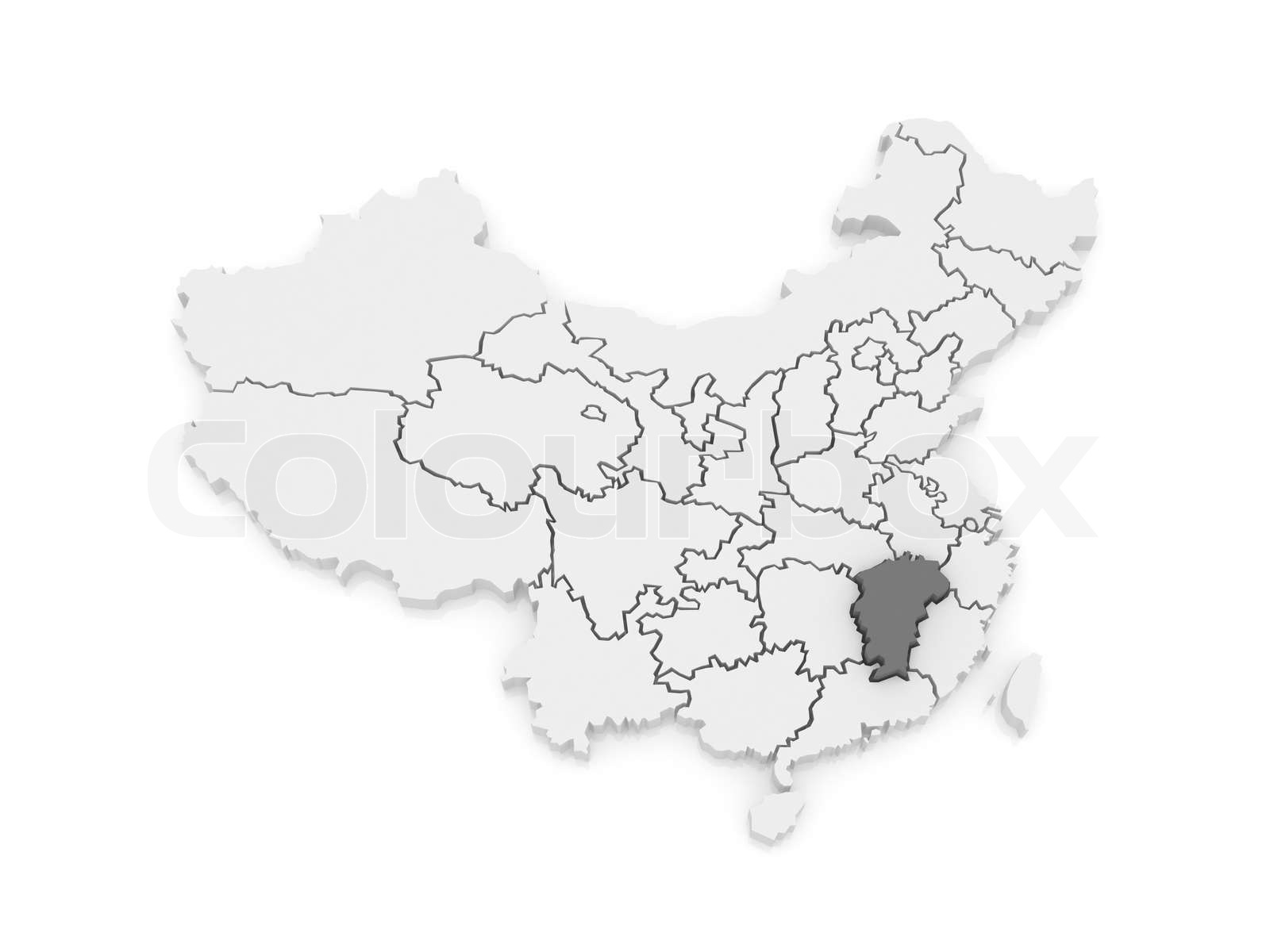 Map of Jiangxi, China