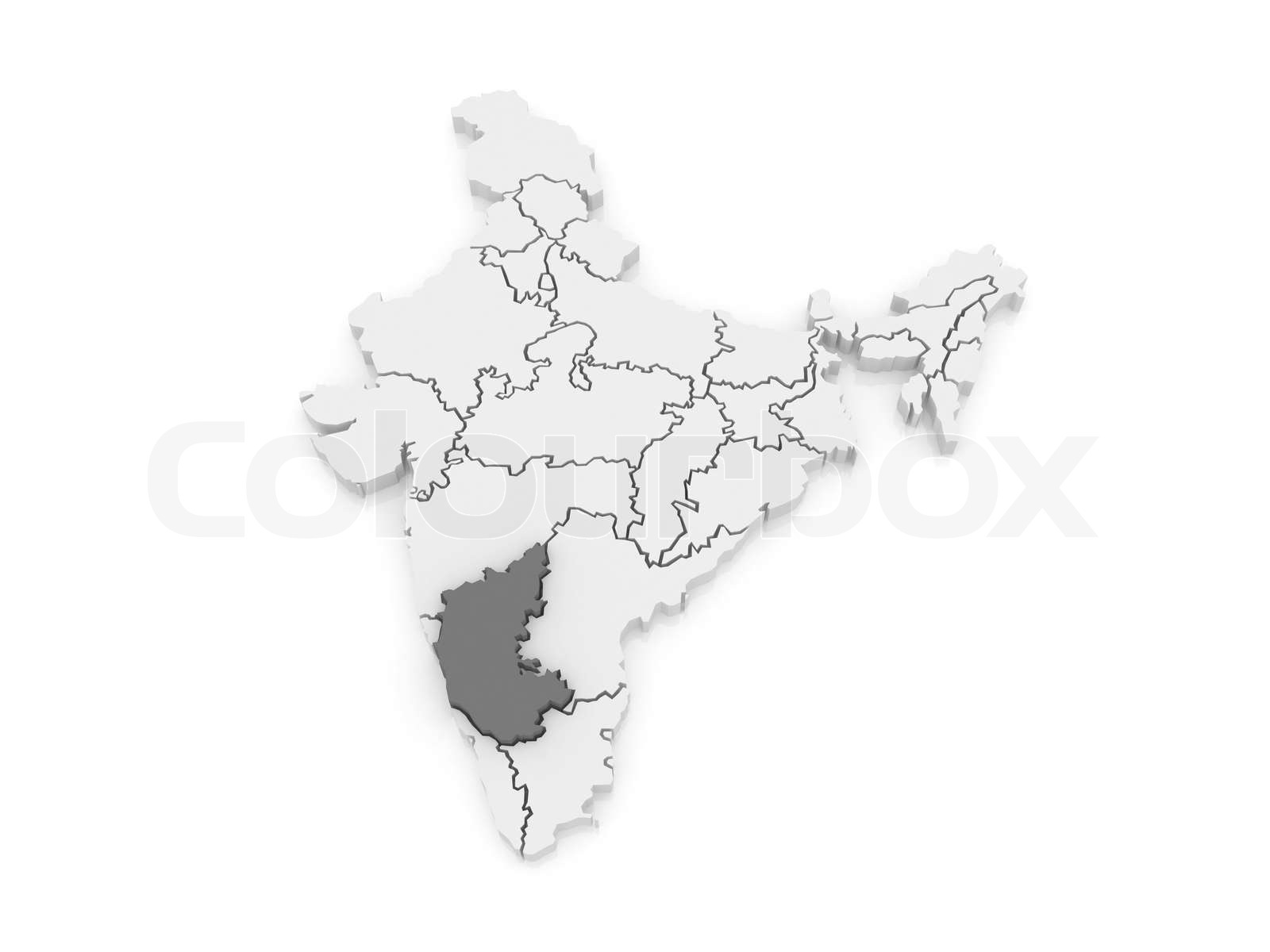 Map of Karnataka. India. | Stock image | Colourbox