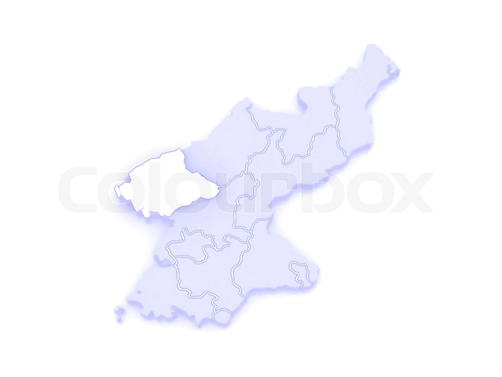 Map of pyongan north korea stock image colourbox