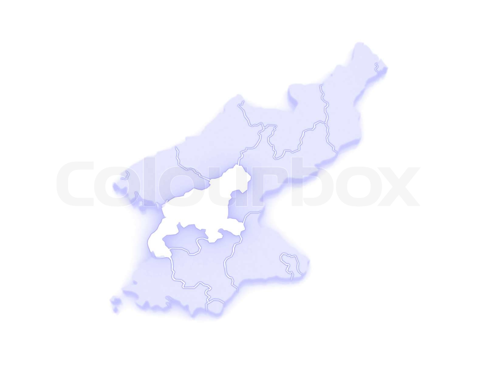 Map of Pyongan. North Korea. | Stock image | Colourbox