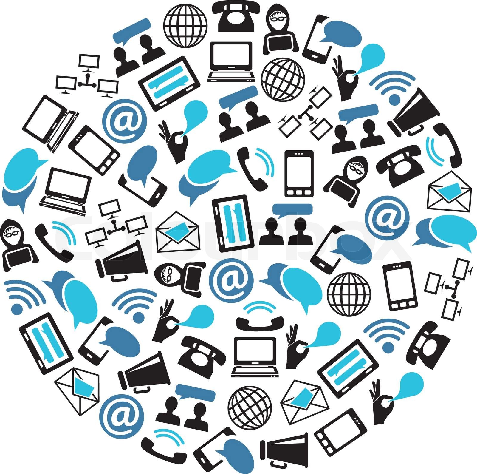 communication icons in circle | Stock vector | Colourbox