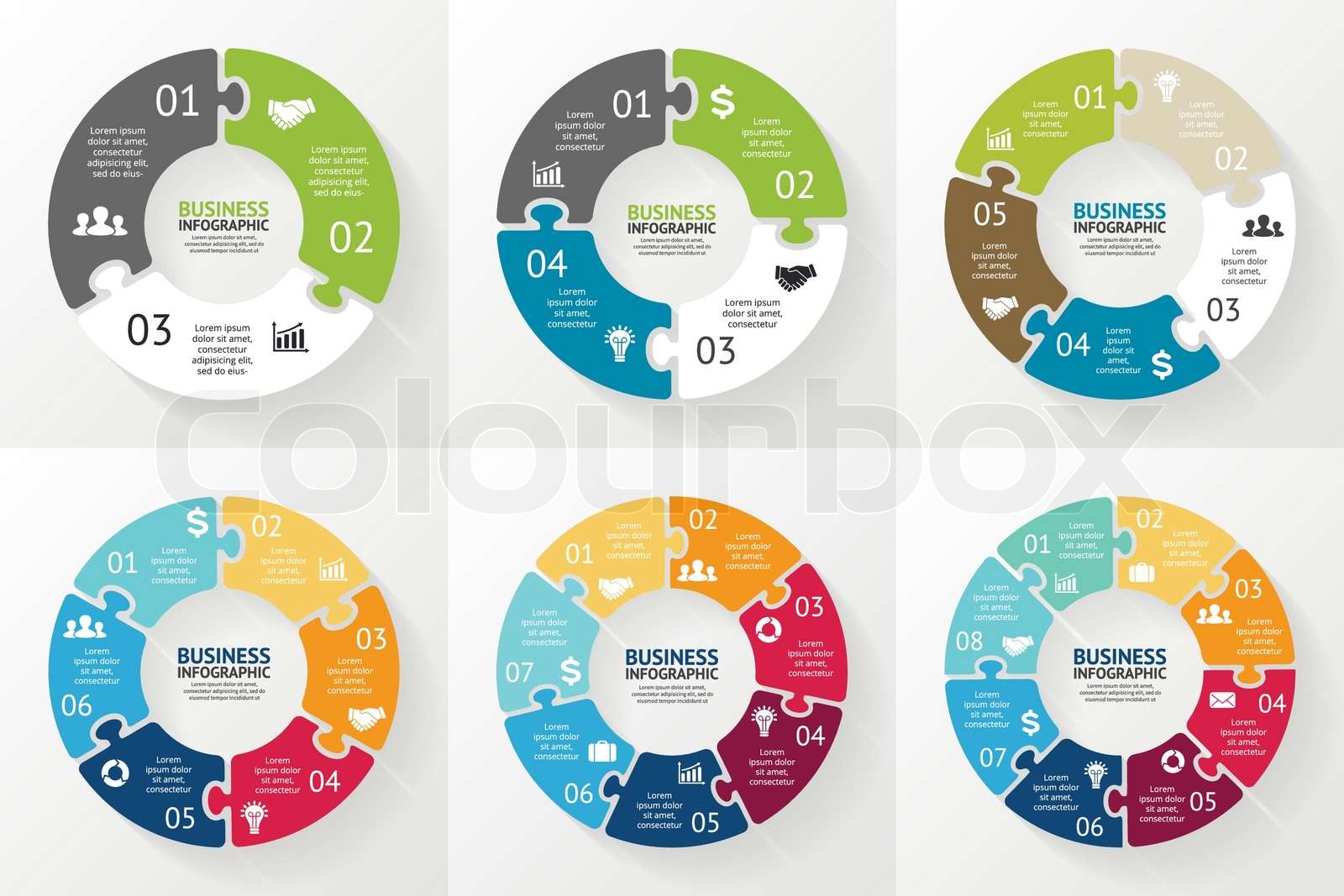 kreis, puzzle, pfeile | Stock-Vektor | Colourbox