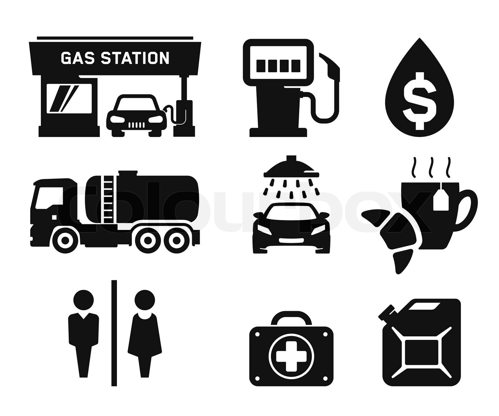 Gas station icons | Stock image | Colourbox