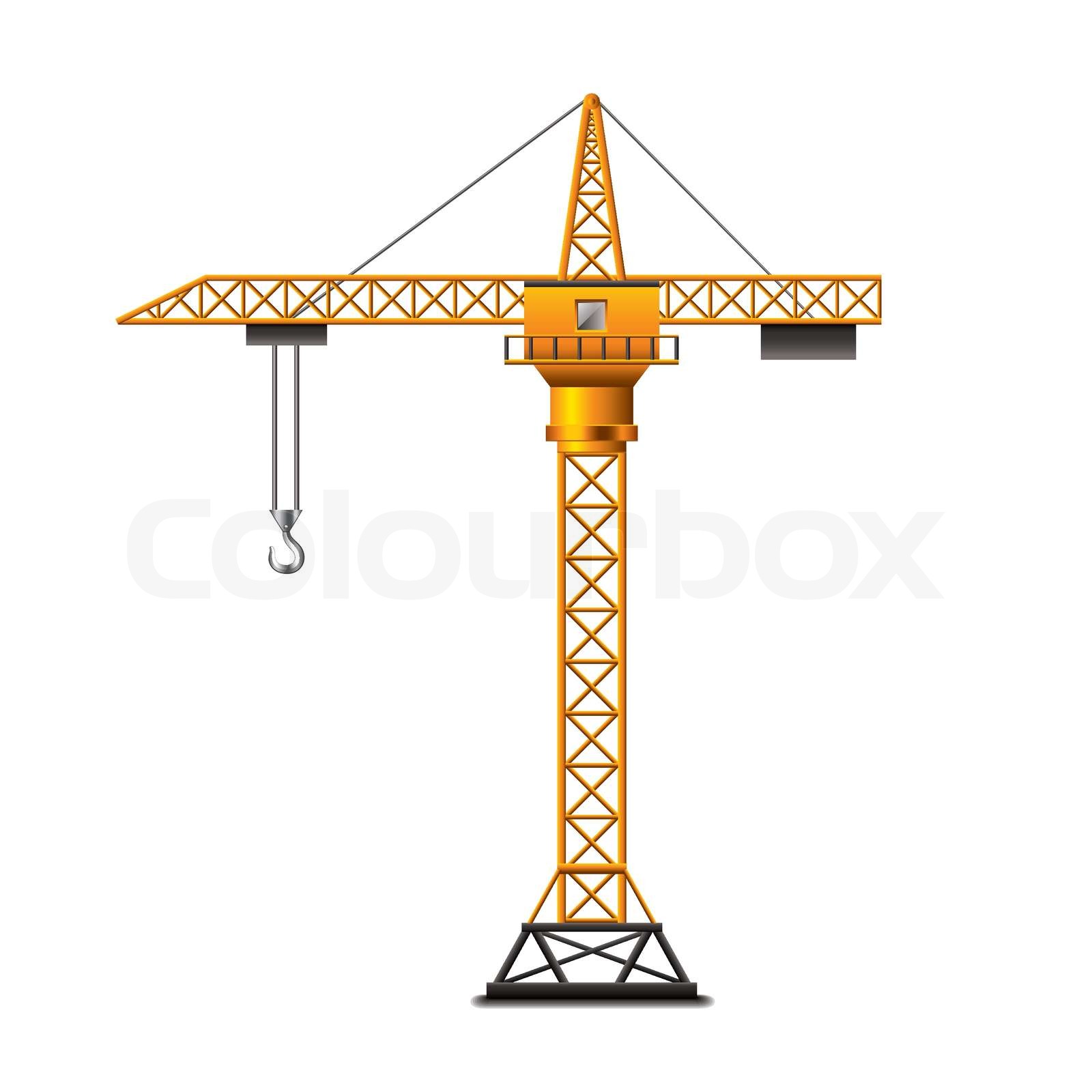 Construction crane isolated on white vector Stock vector Colourbox