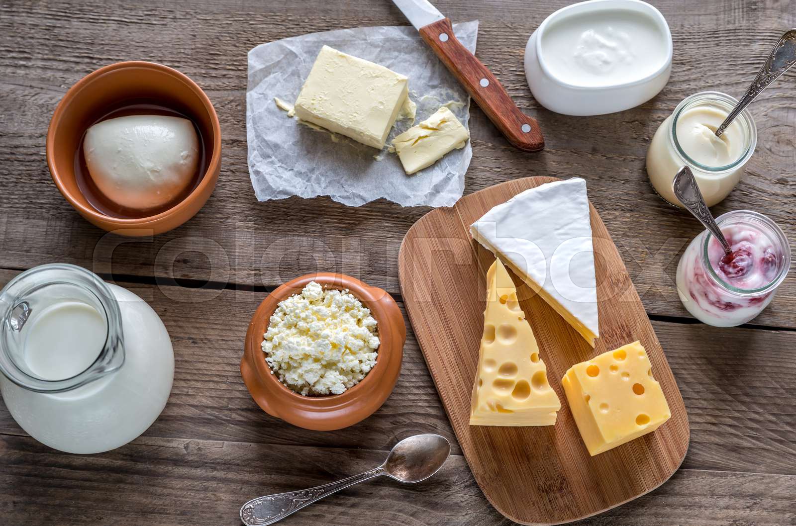 Various types of dairy products | Stock image | Colourbox