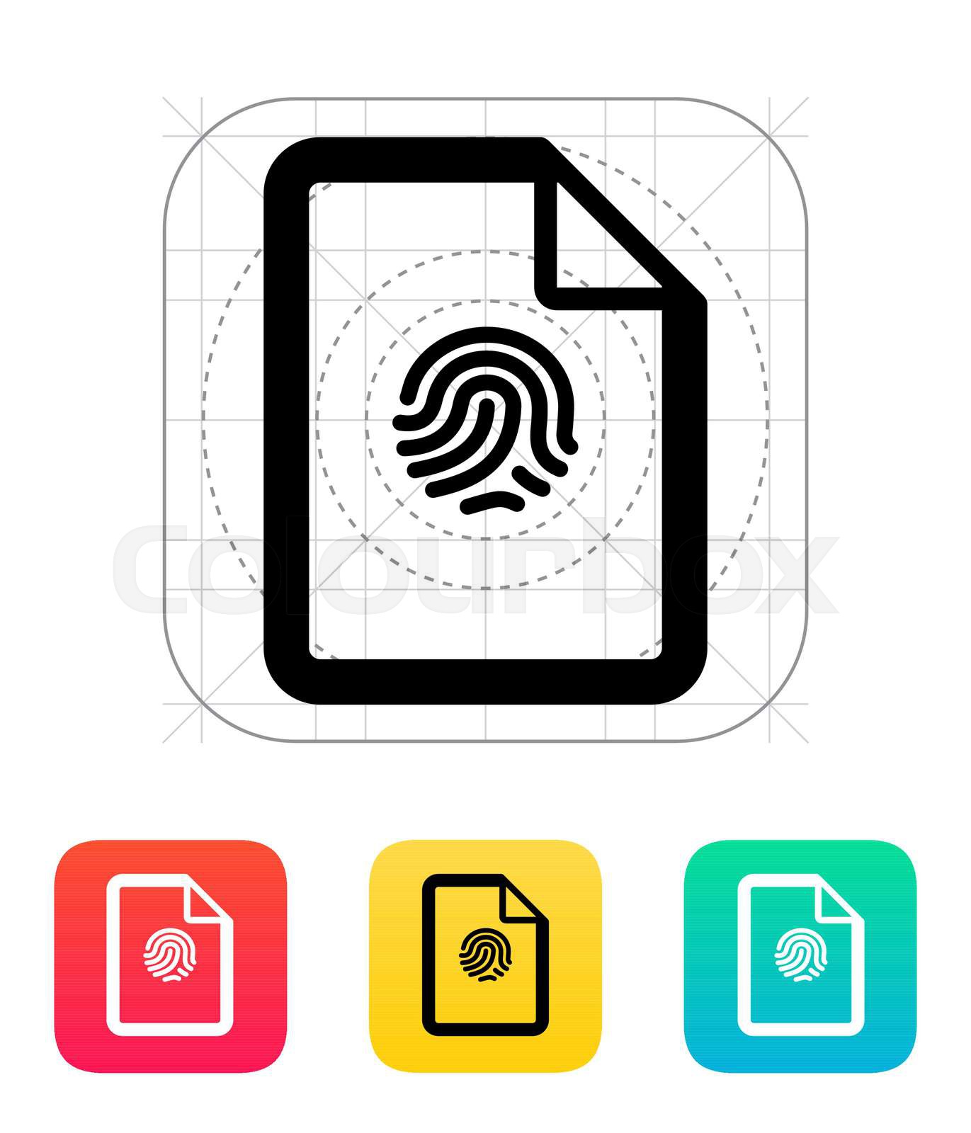 Fingerprint on file icon. Stock vector Colourbox