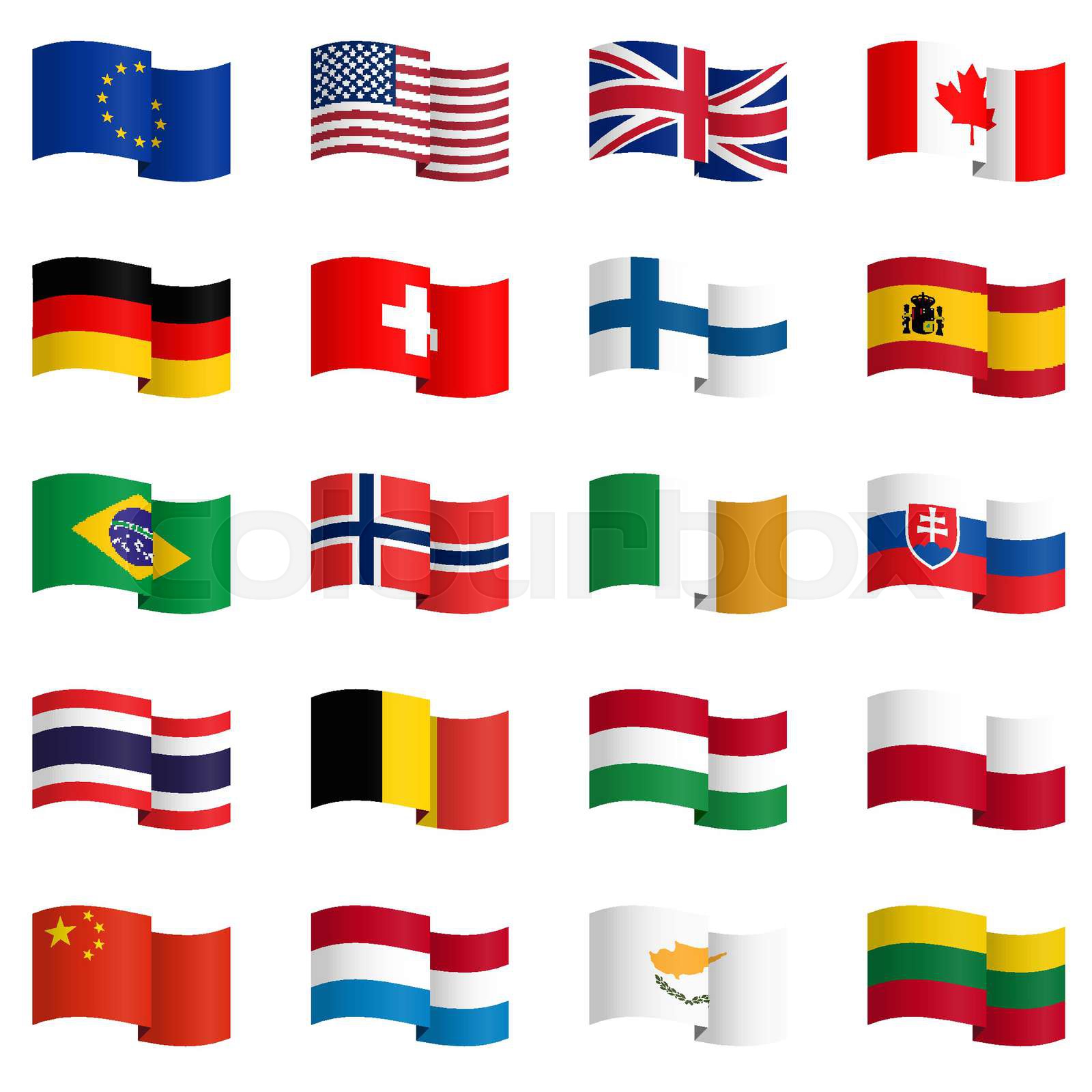 collection of country flags 2 Stock vector Colourbox