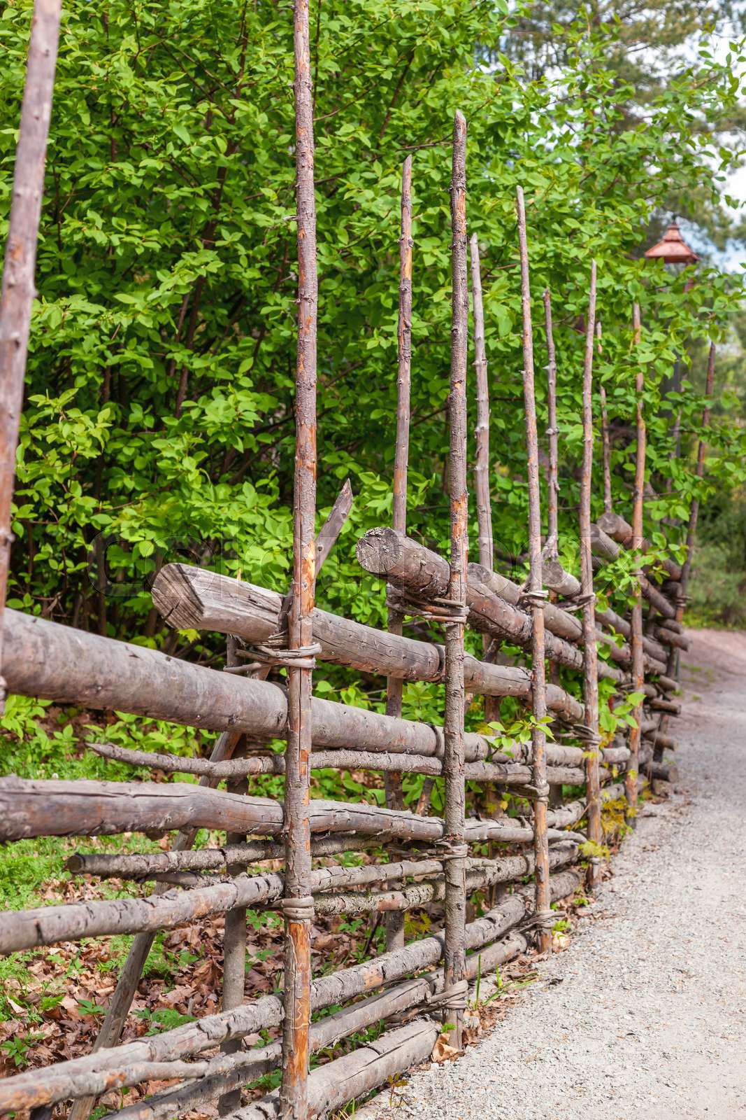 Traditional Swedish wooden fence | Stock image | Colourbox