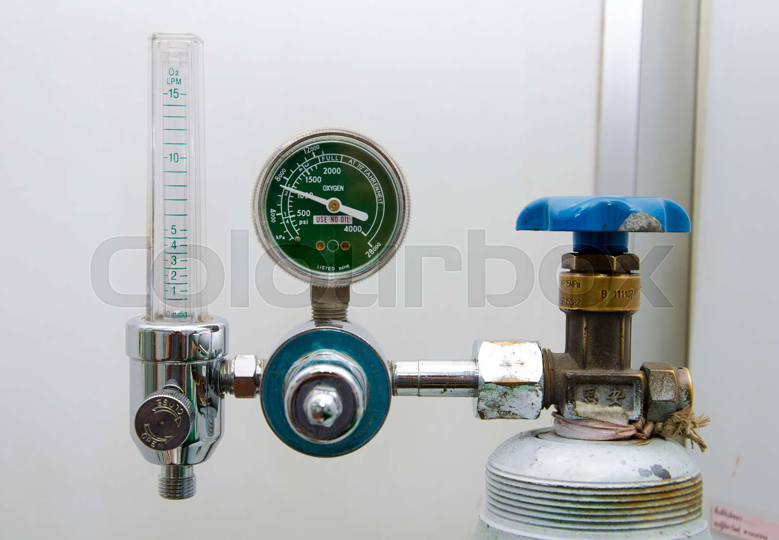 Oxygen Tank and Regulator Gauges | Stock image | Colourbox