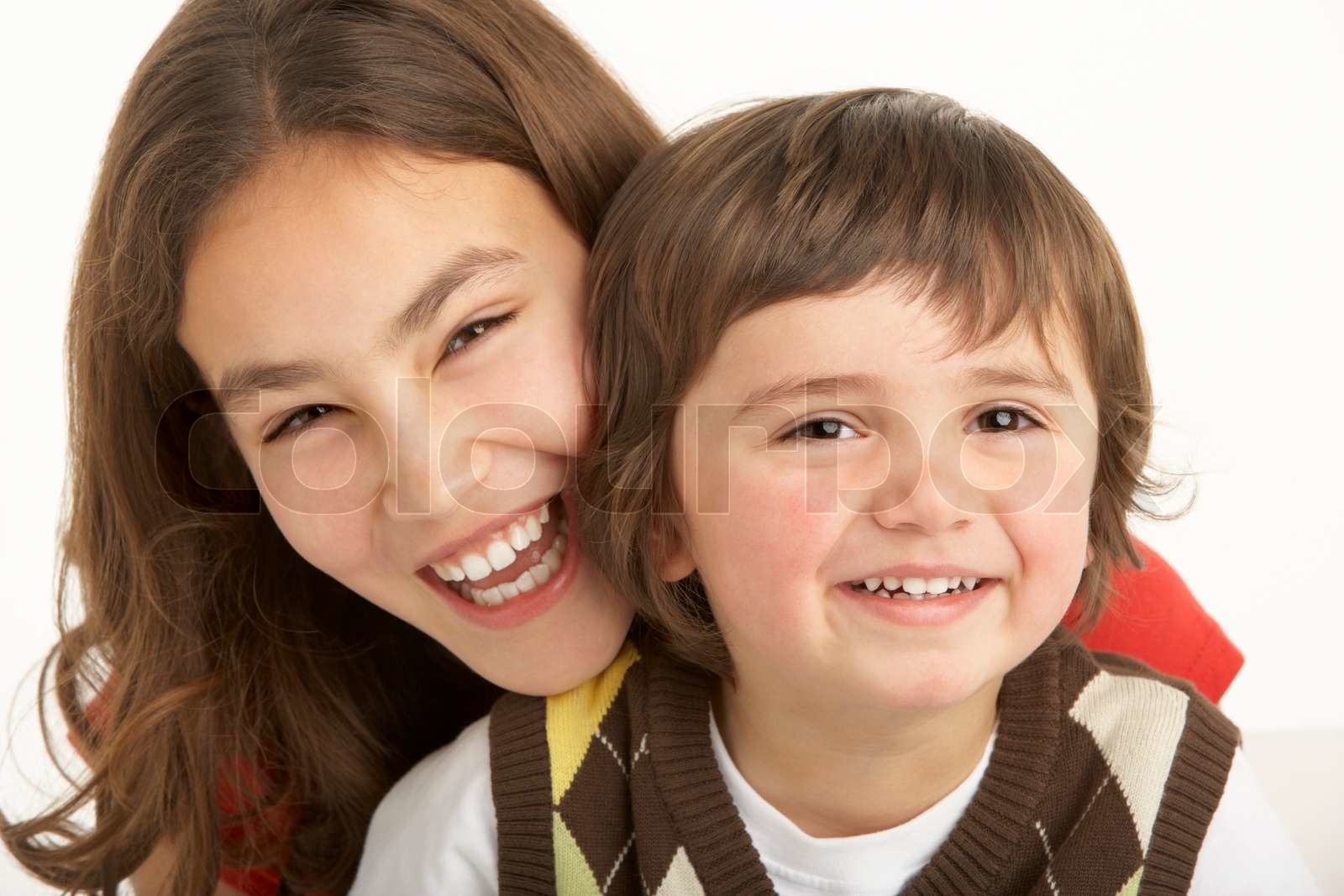 Studio Portrait Of Brother And Sister Stock Image Colourbox studio-portrait-of-brother-and-sister-stock-image-colourbox