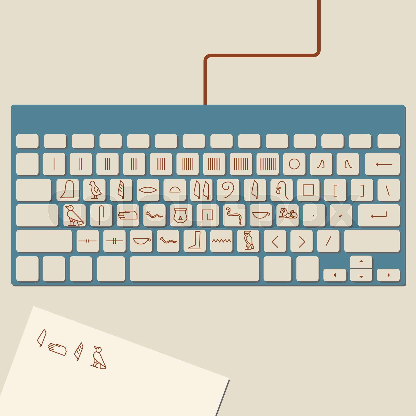 Egyptian Hieroglyphics Keyboard Stock vector Colourbox