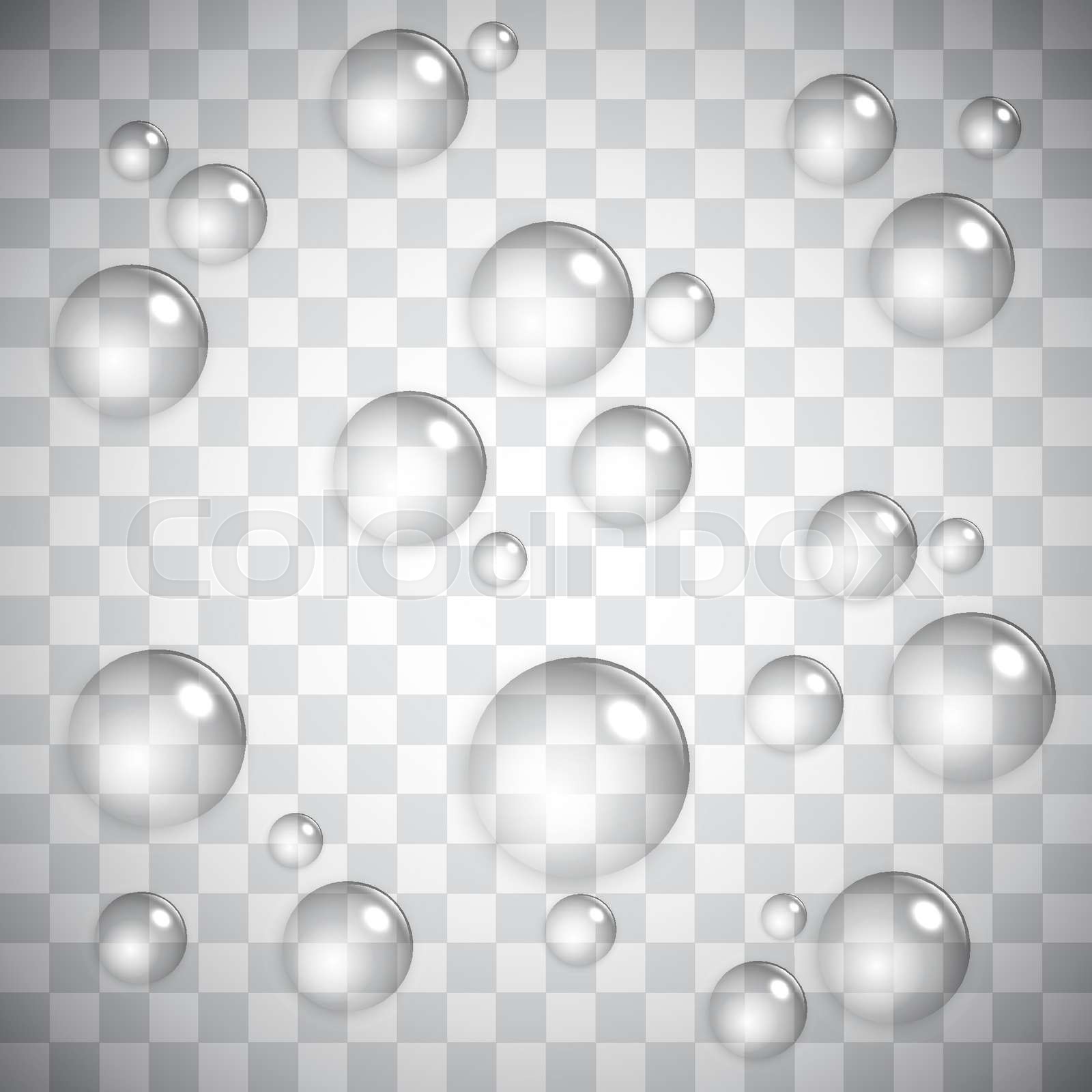 Transparent Water Drops Stock Vector Colourbox