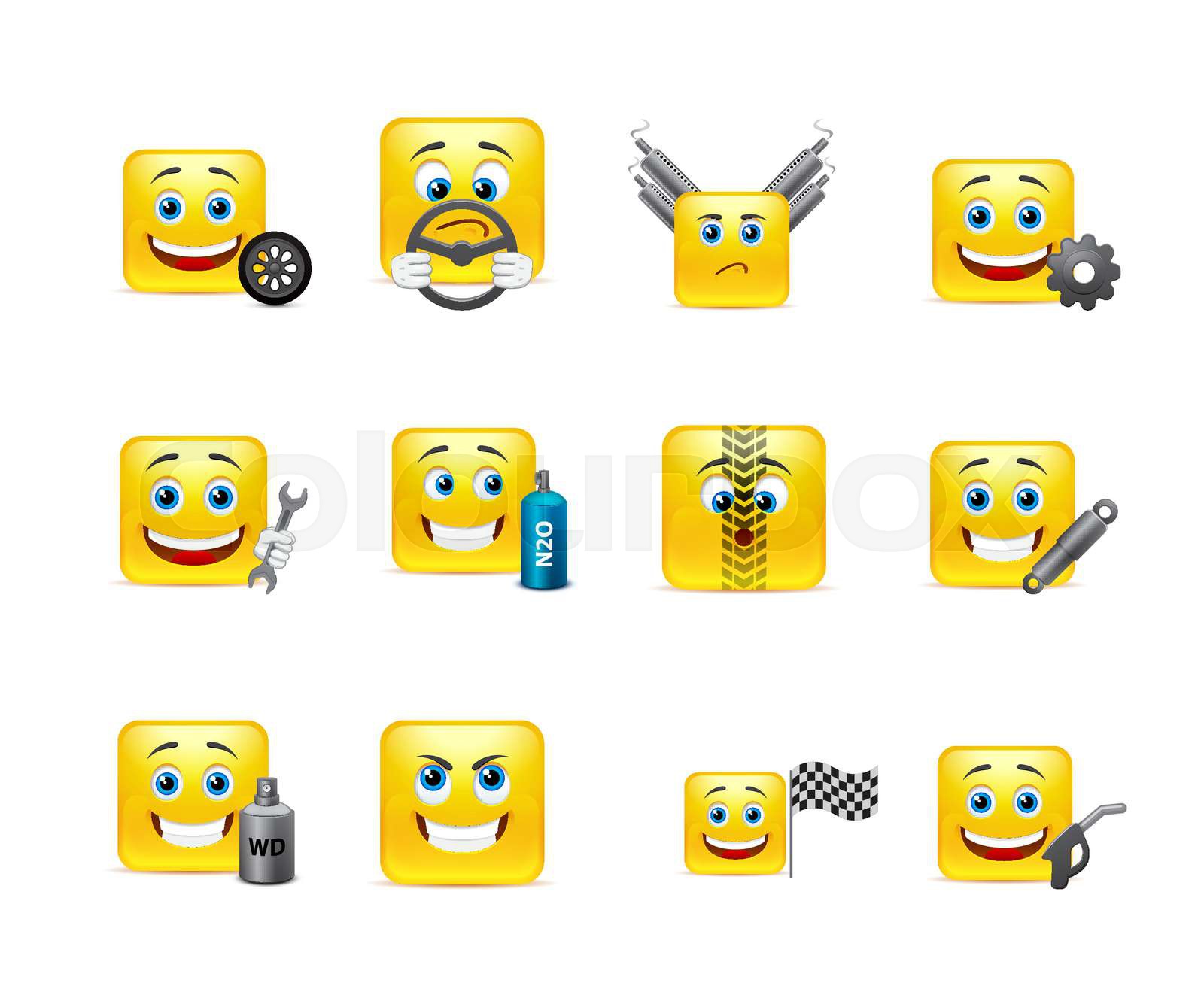 smily, emoji, folk | Stock vektor | Colourbox