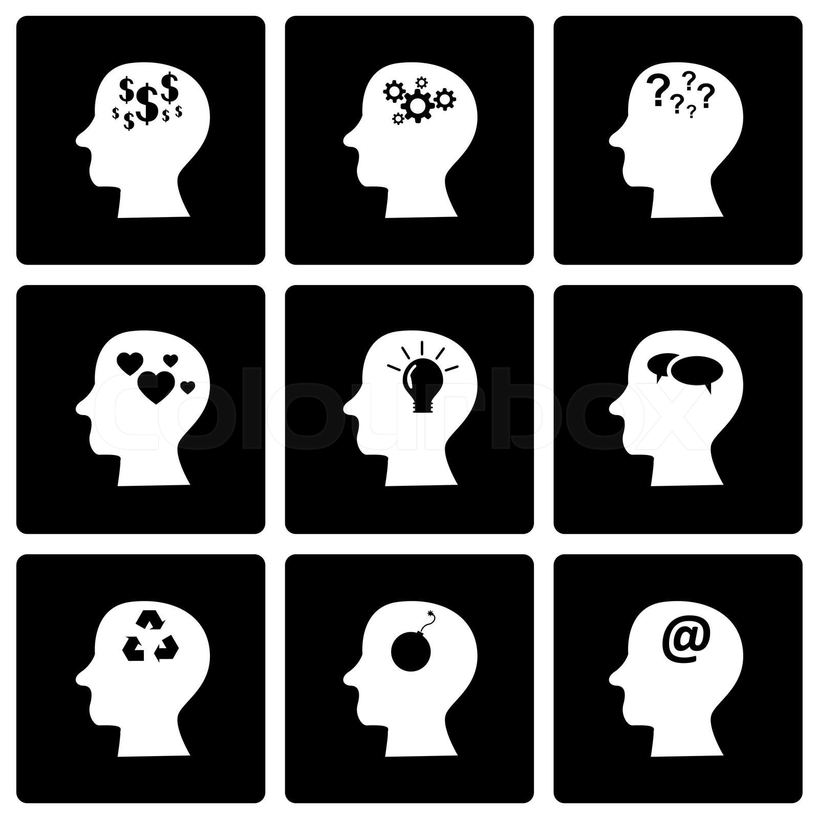 Vector Black Thoughts Icon Set Stock Vector Colourbox Vector Black Thoughts Icon Set Stock Vector Colourbox