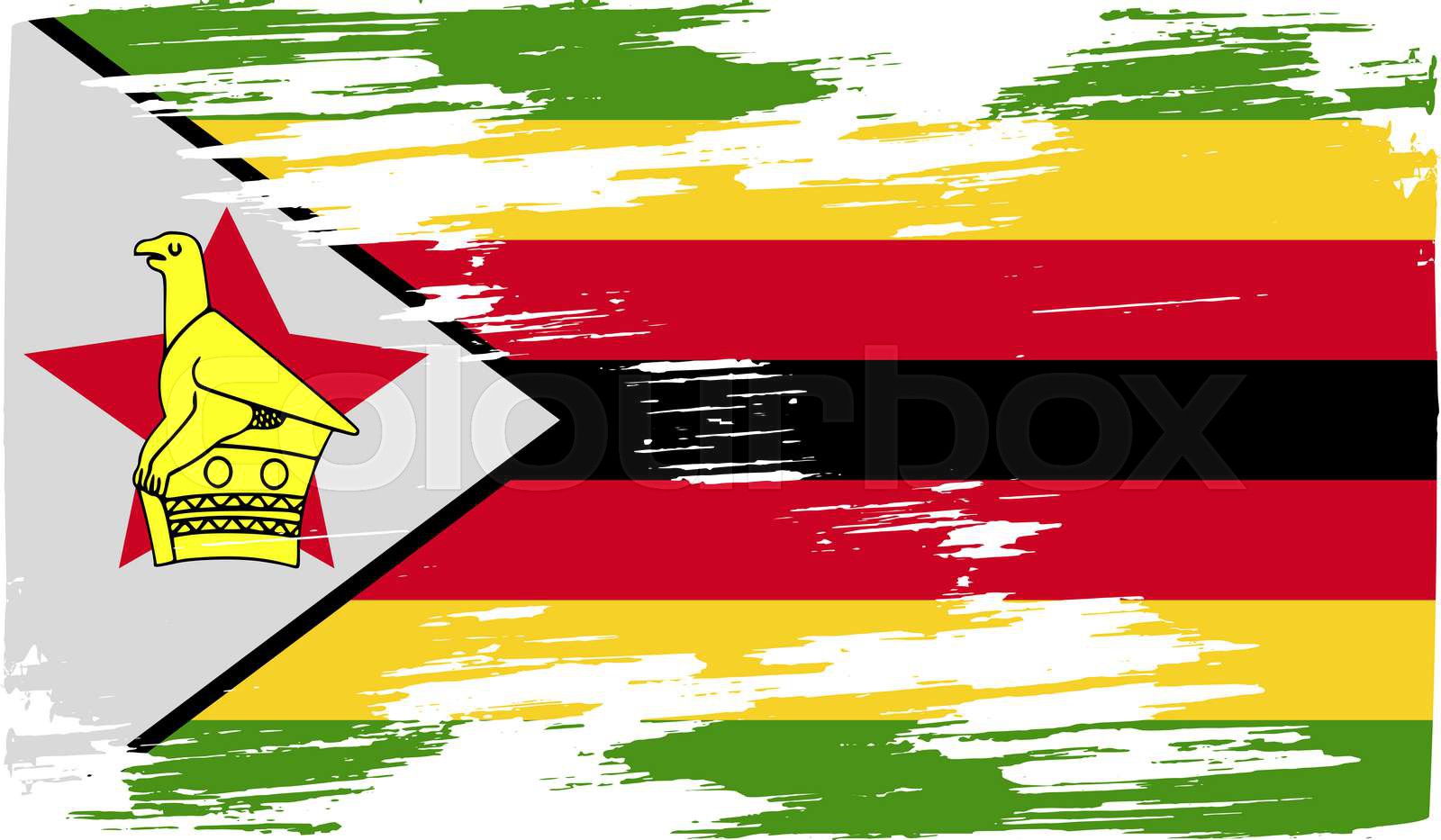 Flag of Zimbabwe with old texture. | Stock image | Colourbox