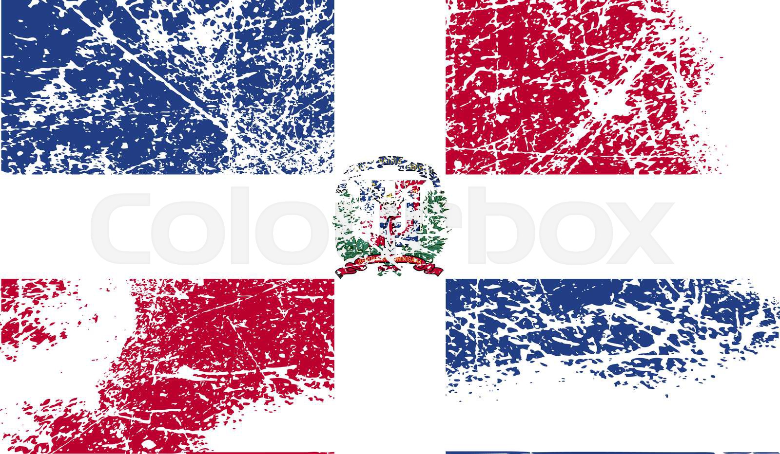 Flag of Dominican Republic with old texture. | Stock image | Colourbox