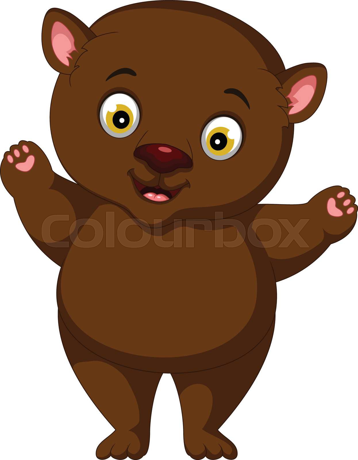 fat brown bear cartoon | Stock vector | Colourbox