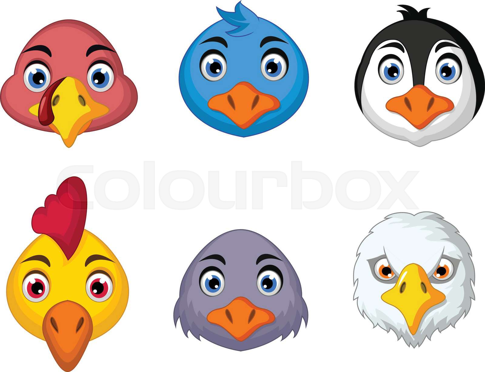bird head cartoon | Stock vector | Colourbox