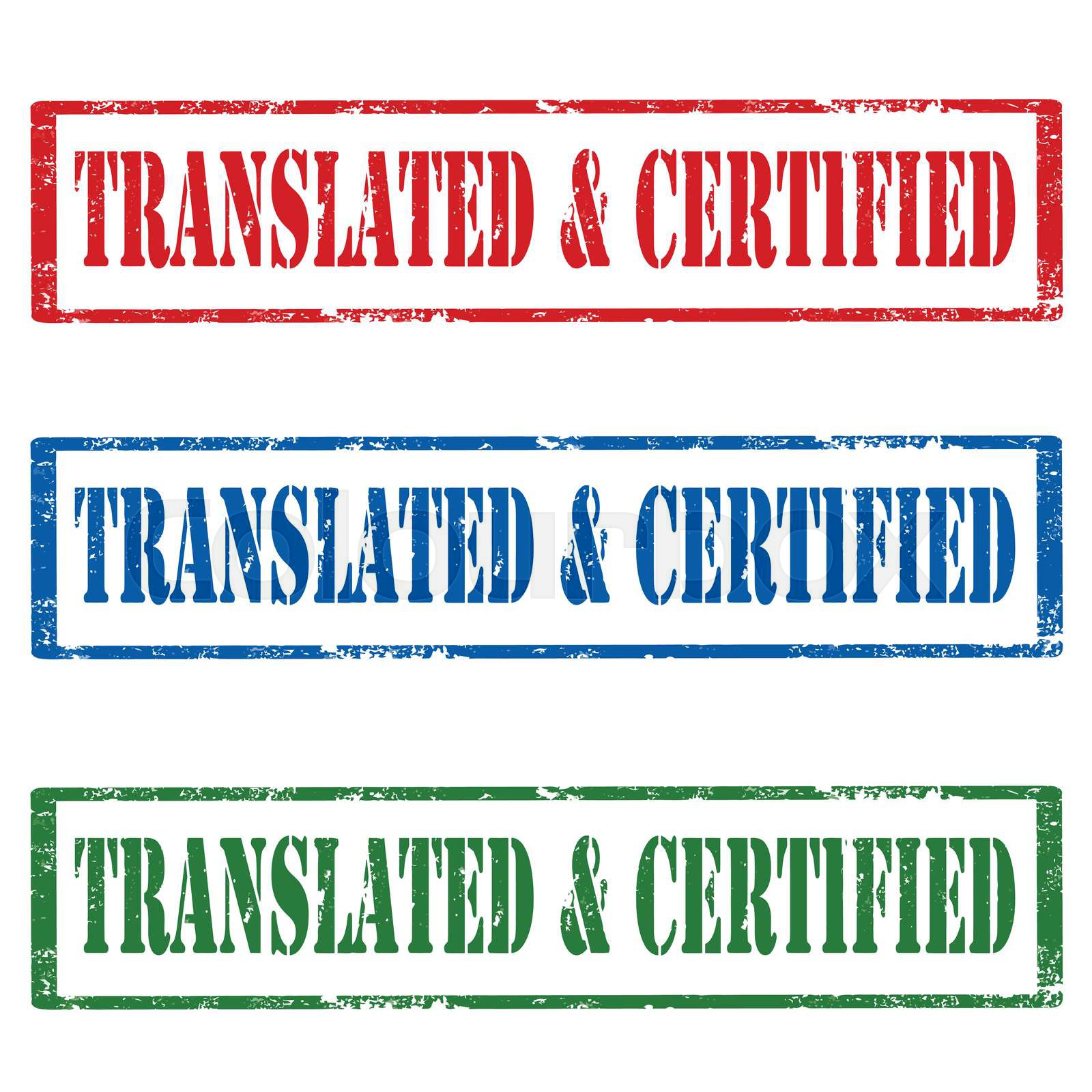 Translated & Certifiedstamps Stock vector Colourbox