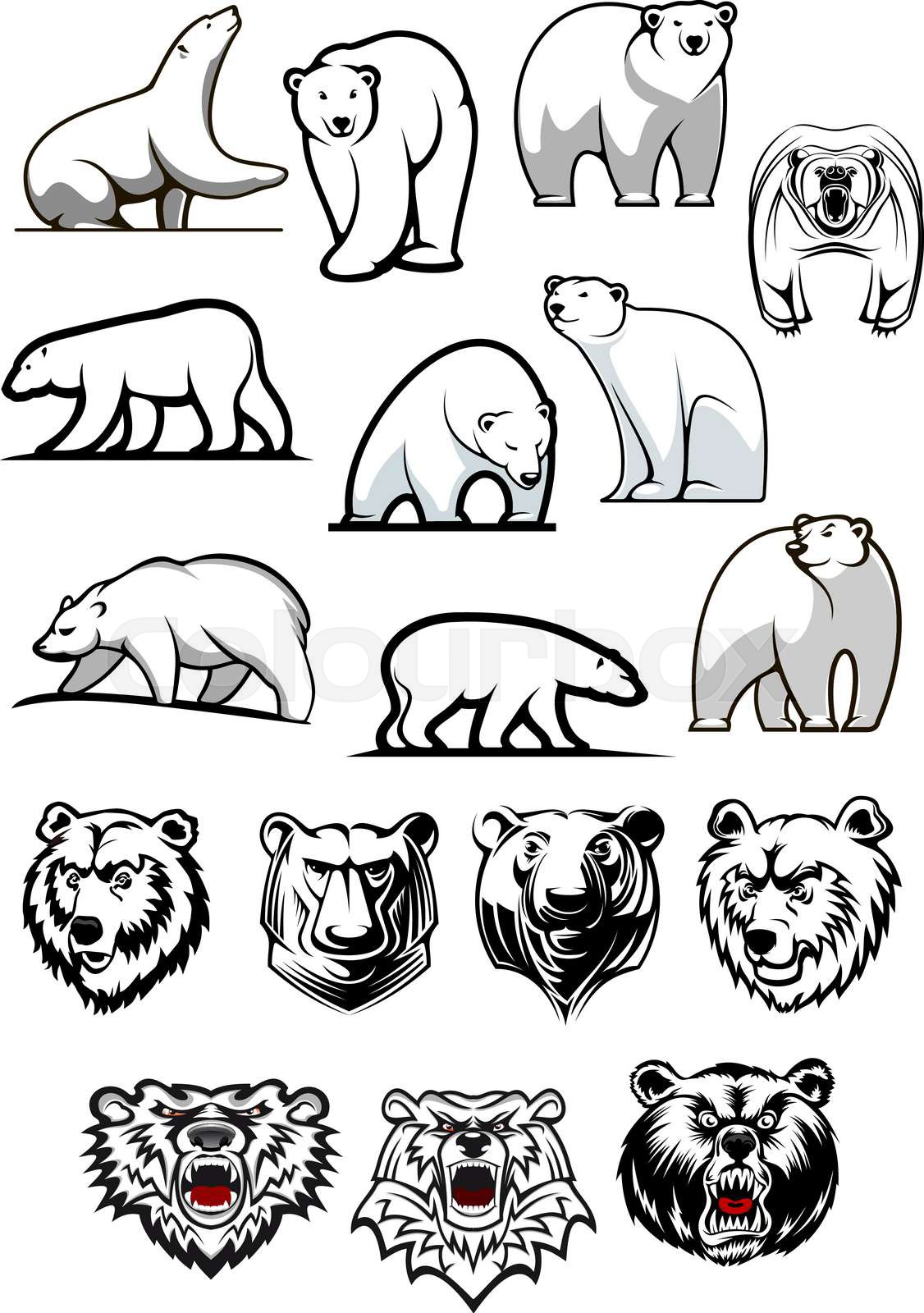 Polar Bear Printable Characters
