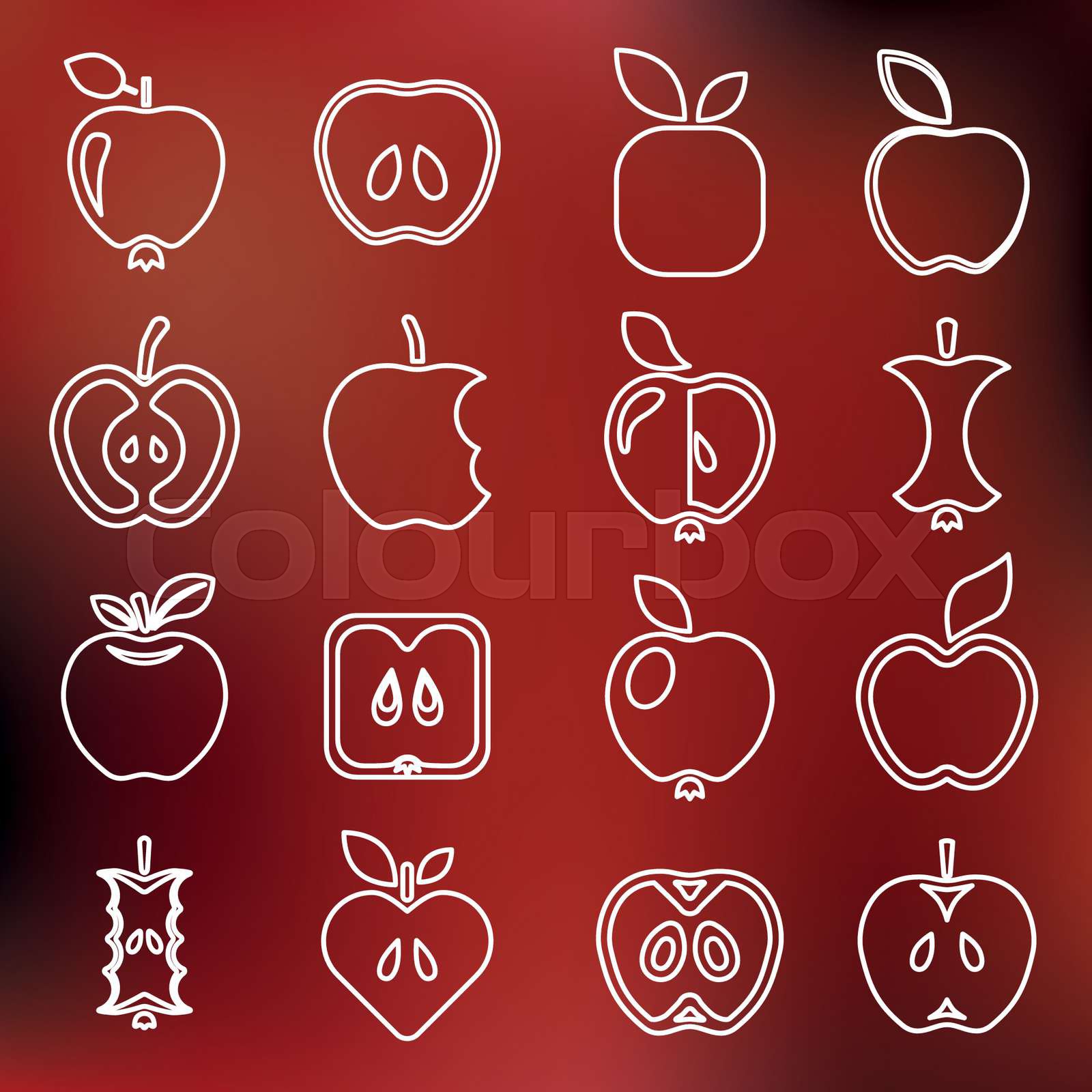 apple outline icons | Stock vector | Colourbox