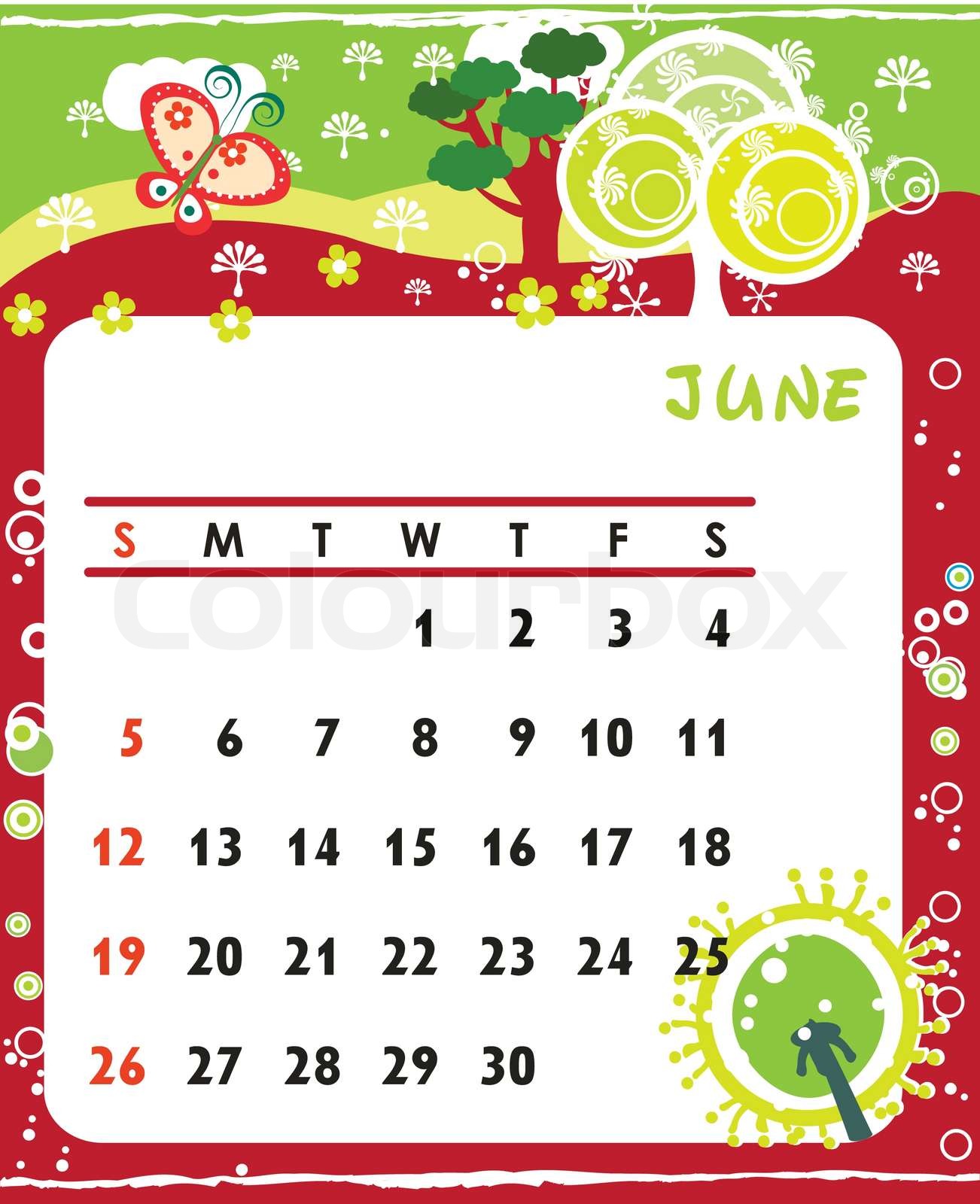 monat, kalender, kunst | Stock-Vektor | Colourbox