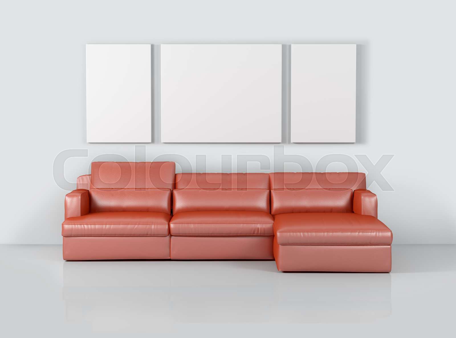 Interior living room with sofa and carpet on hardwood floor | Stock