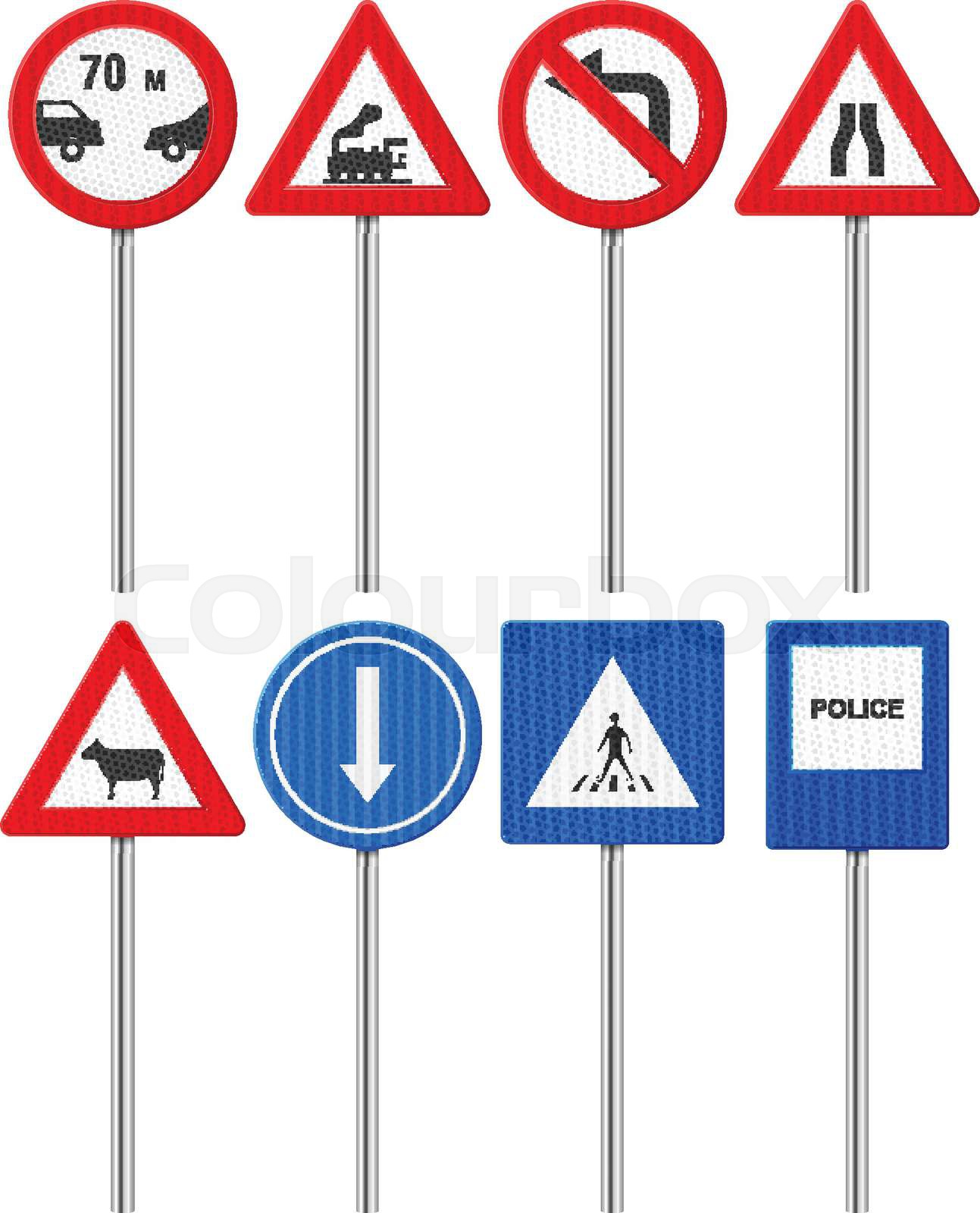 traffic road sign set | Stock vector | Colourbox