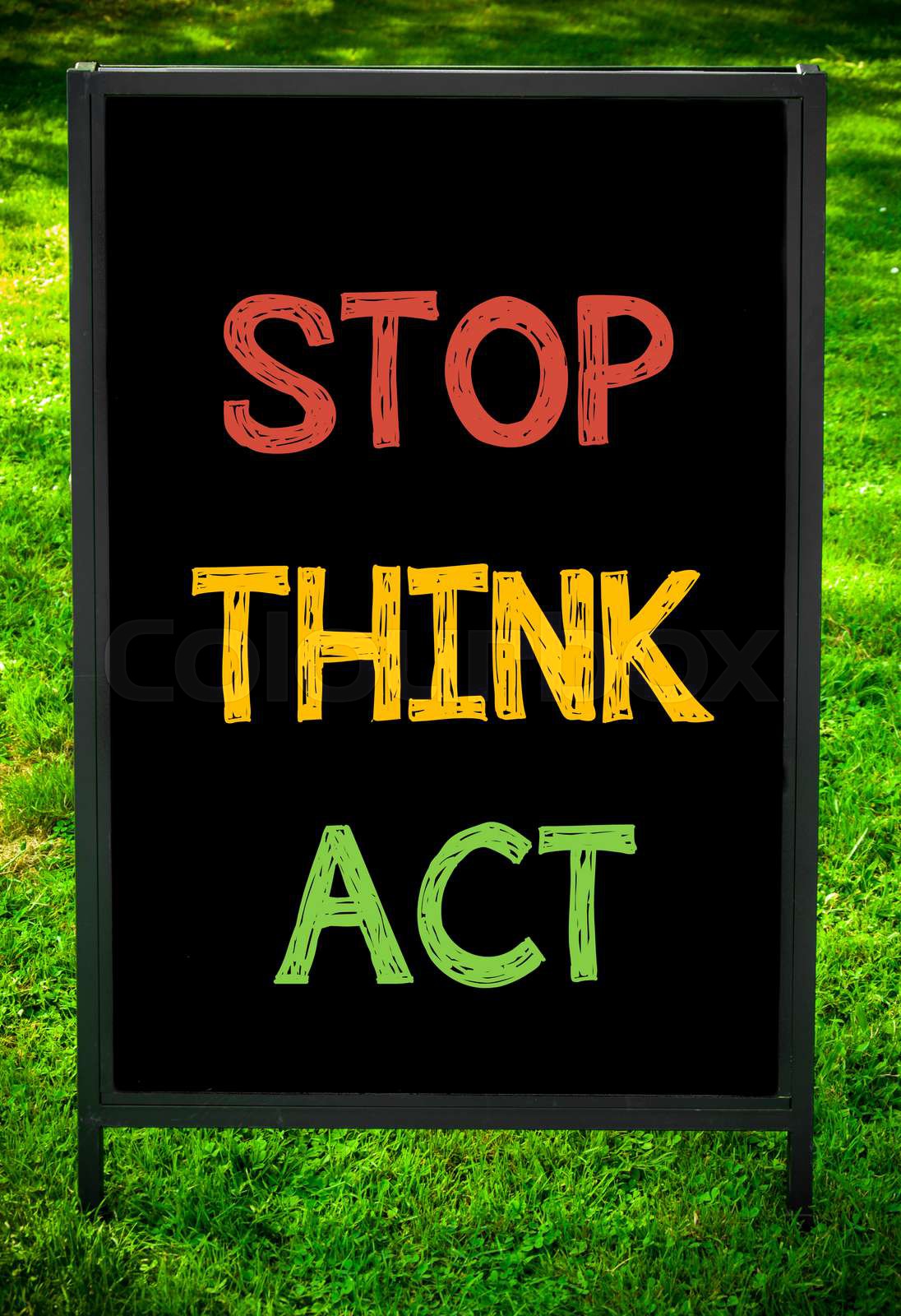 STOP, THINK, ACT | Stock image | Colourbox
