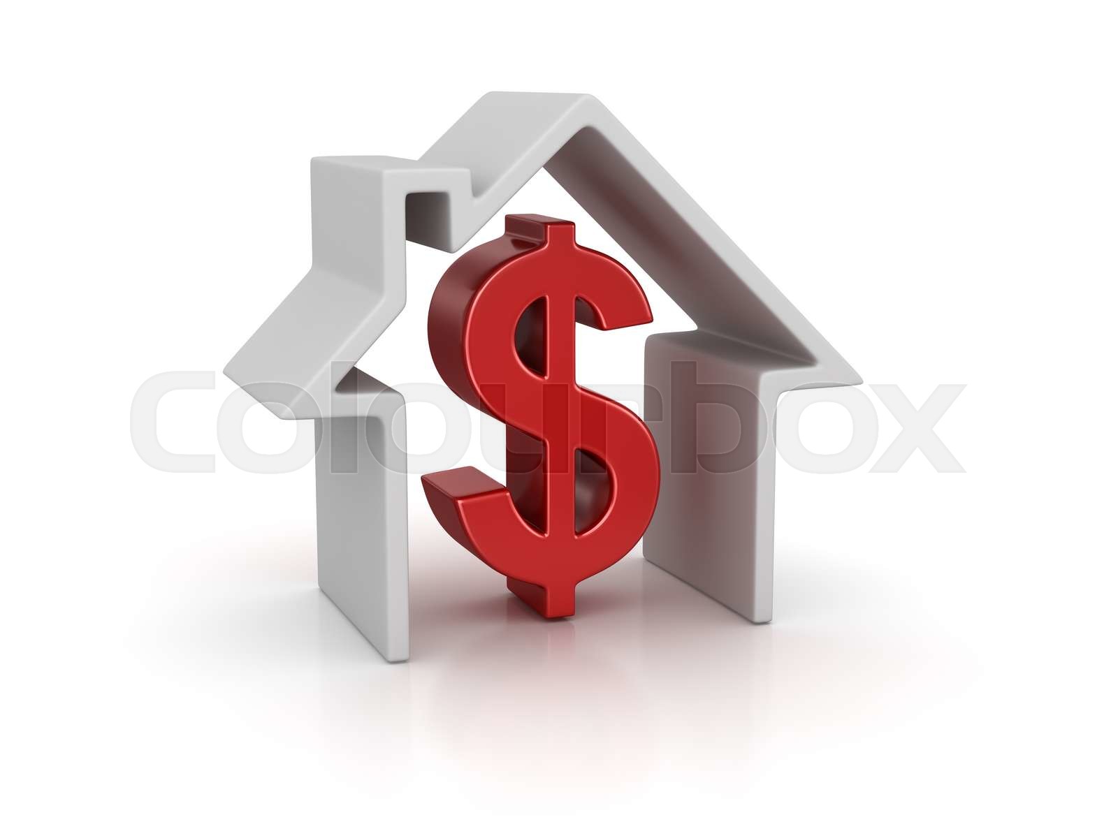 House and dollar sign Stock image Colourbox