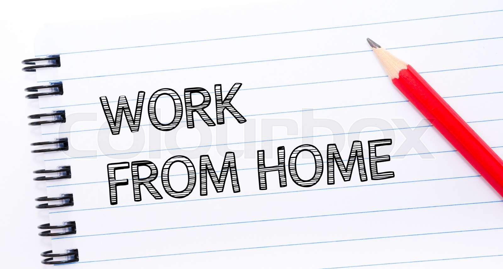Work From Home Text Written On Notebook Page Stock Image Colourbox Work From Home Text Written On Notebook Page Stock Image Colourbox