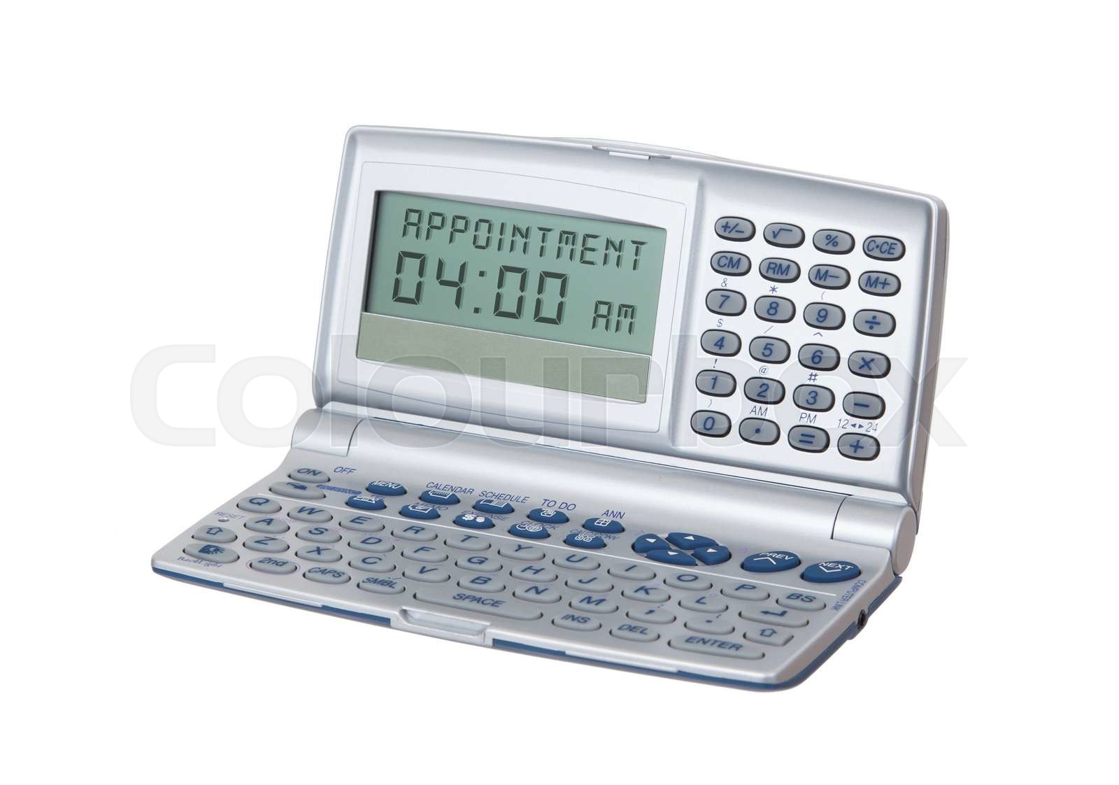 electronic-personal-organiser-isolated-stock-image-colourbox