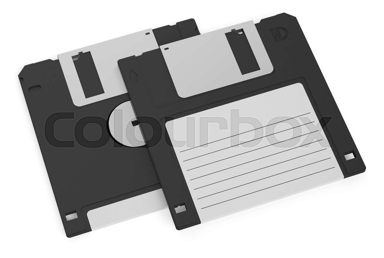 black floppy disks Stock image Colourbox