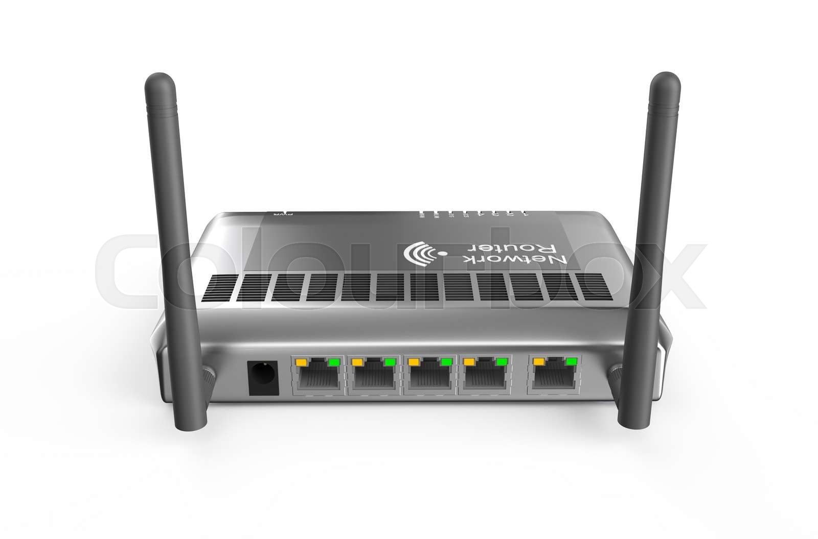 router back view Stock image Colourbox