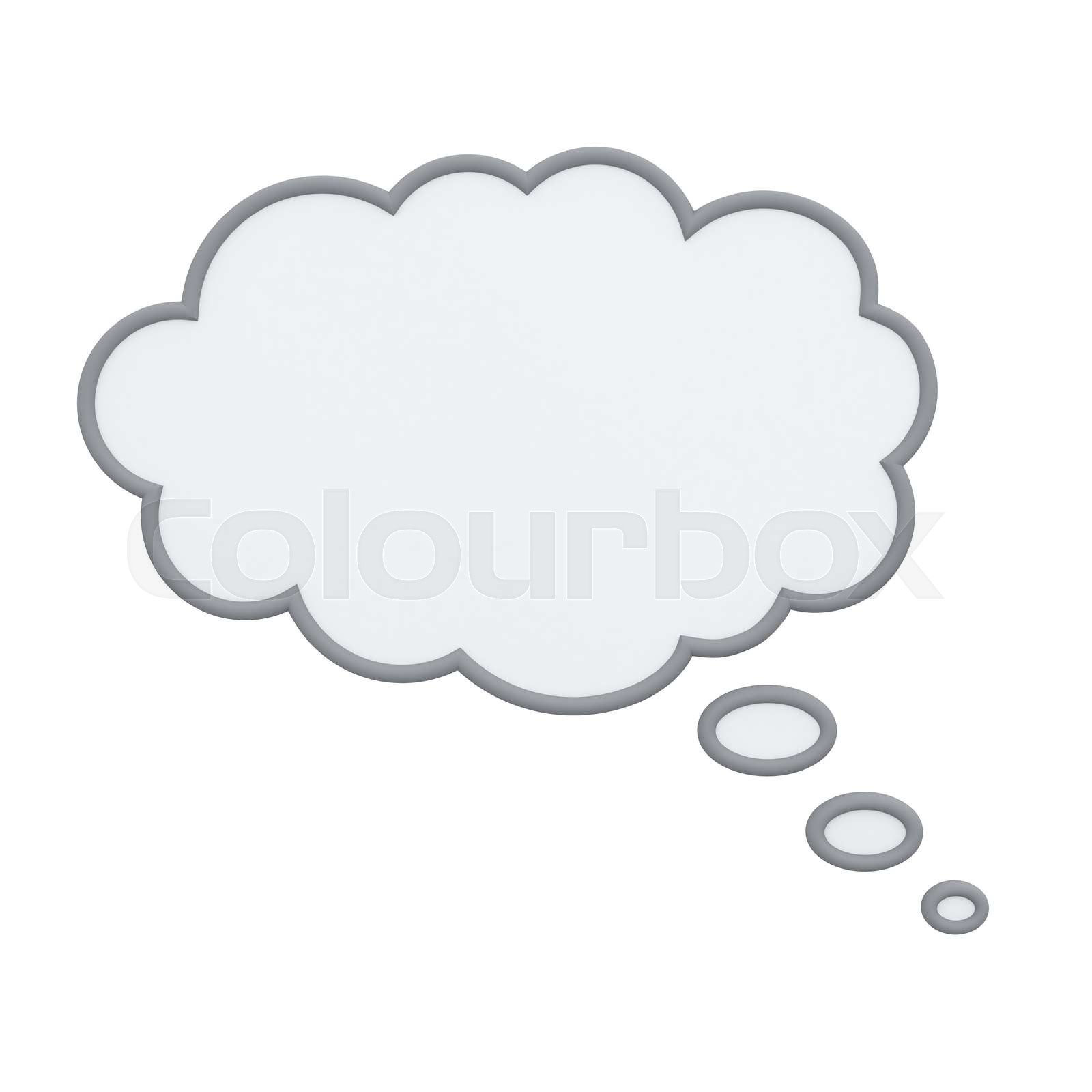 Thinking bubble isolated over white | Stock image | Colourbox