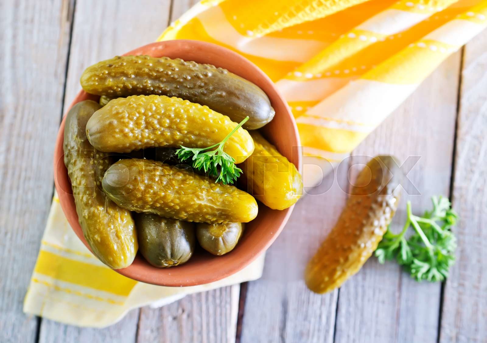 pickled cucumber Stock image Colourbox