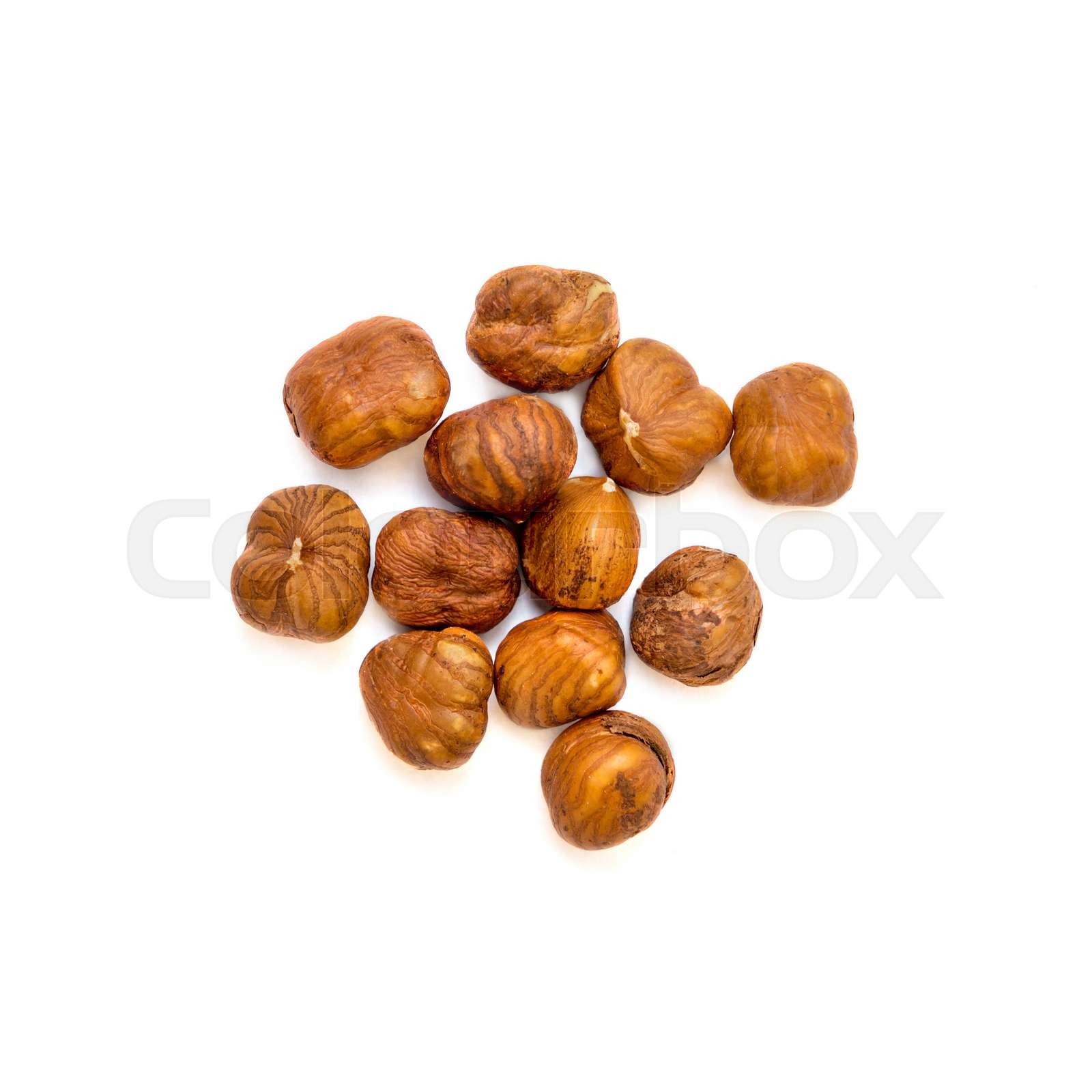 hazelnuts isolated Stock image Colourbox
