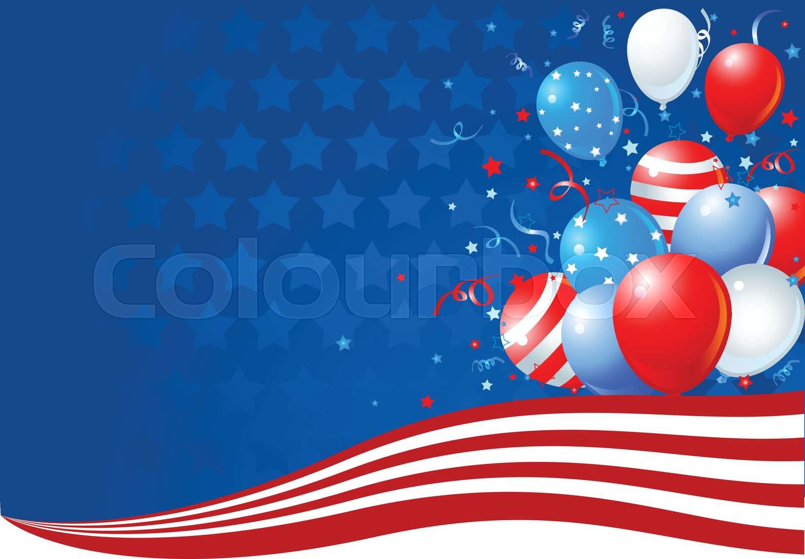 Balloons on the American flag | Stock vector | Colourbox