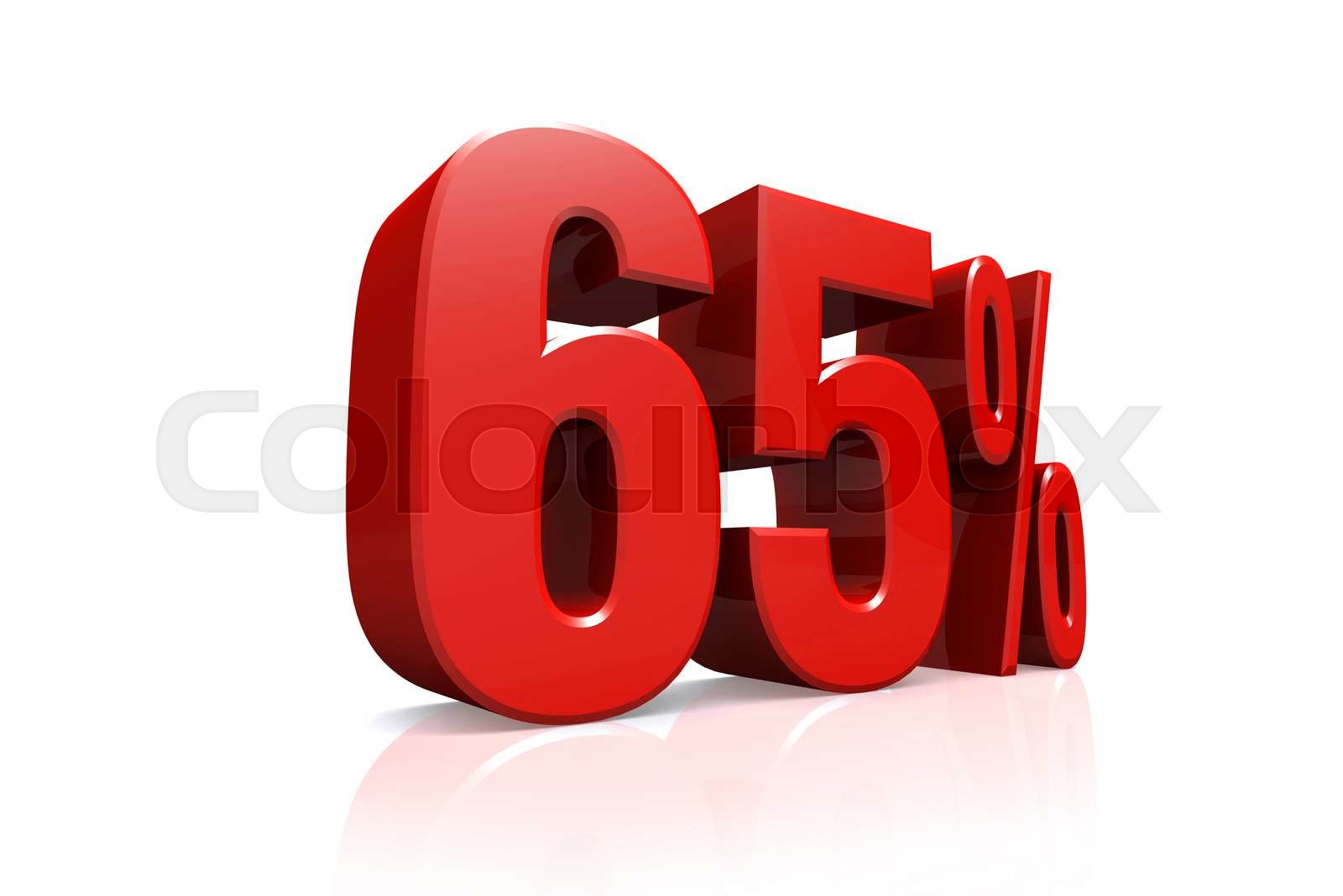3D Render Text In 65 Percent In Red Stock Image Colourbox
