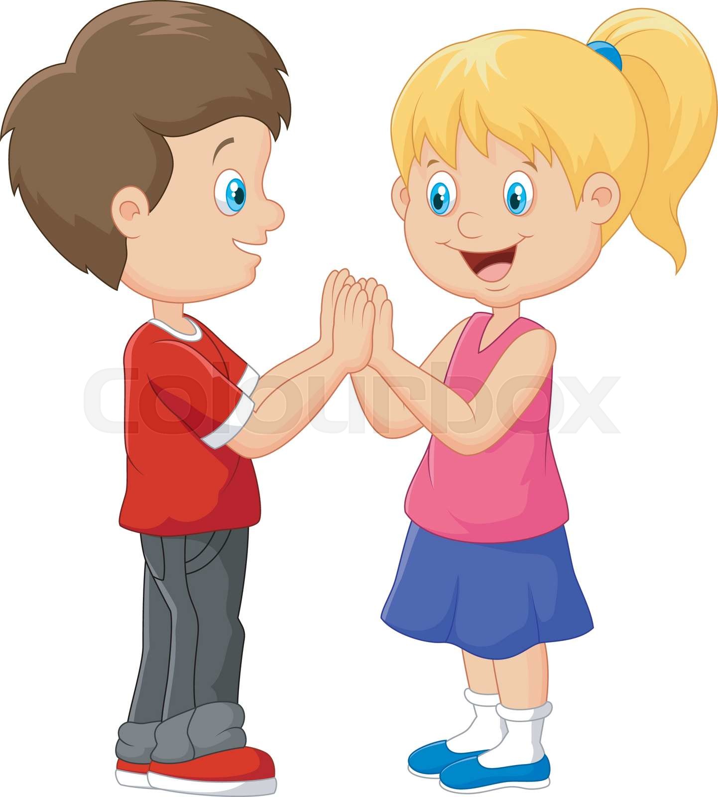 Cartoon children hand clapping games | Stock vector | Colourbox