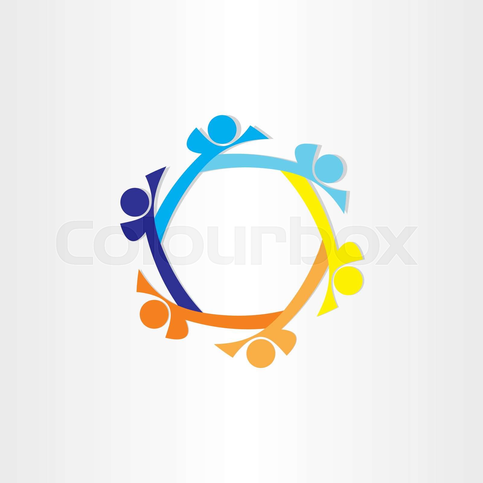 people in circle abstract icon design | Stock vector | Colourbox