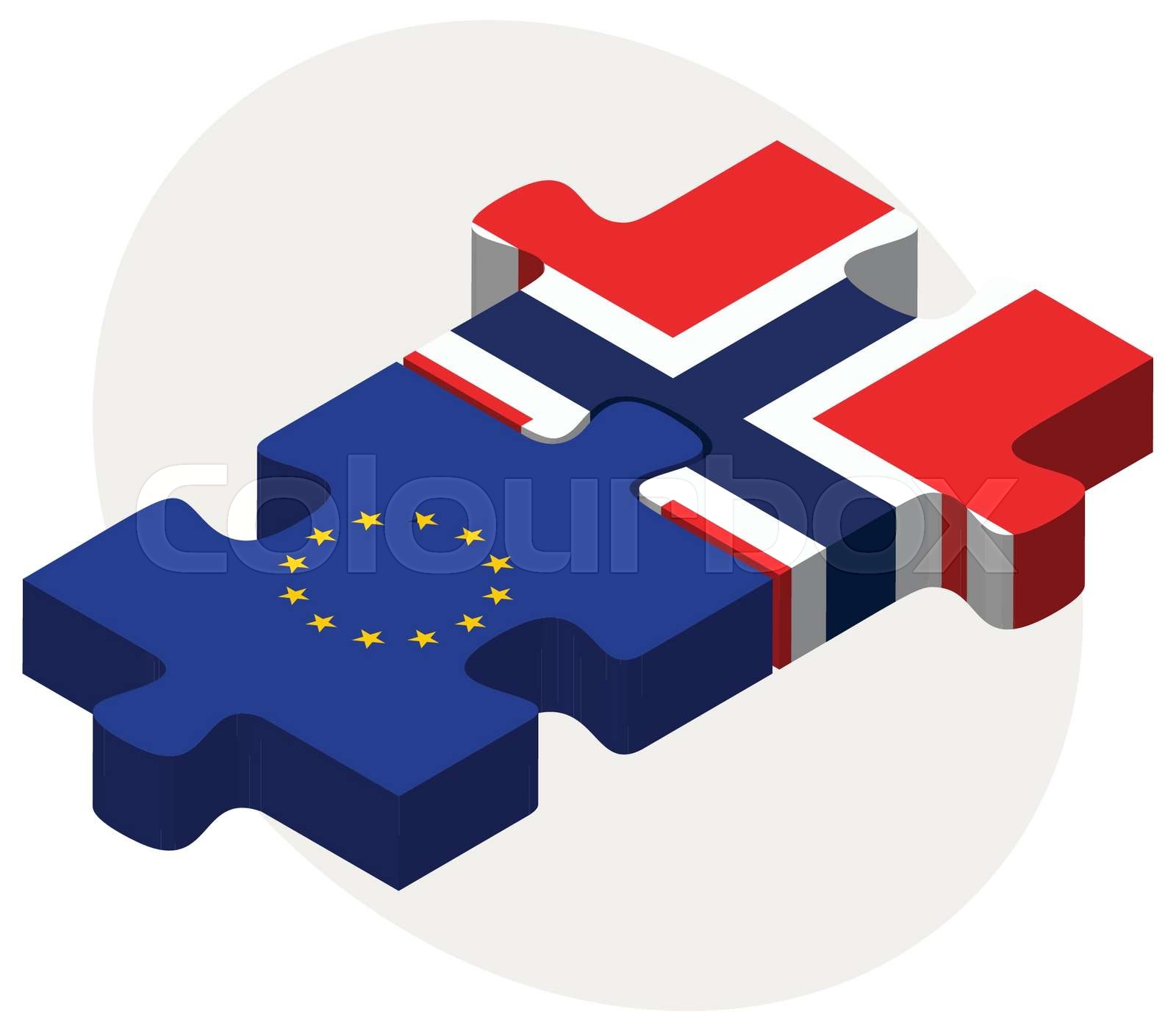 European Union and Norway Flags | Stock vector | Colourbox