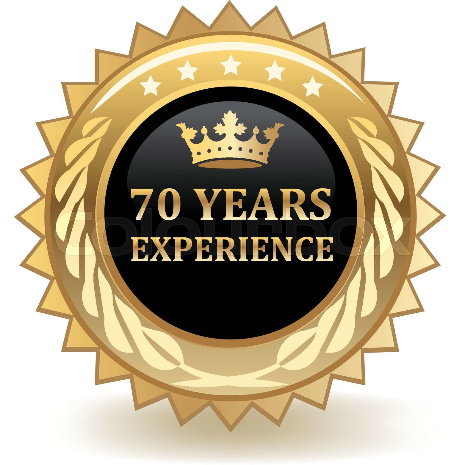 Seventy Years Experience Badge | Stock vector | Colourbox