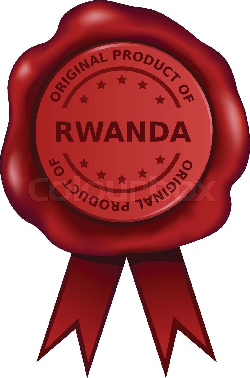 Product Of Rwanda Wax Seal Stock vector Colourbox