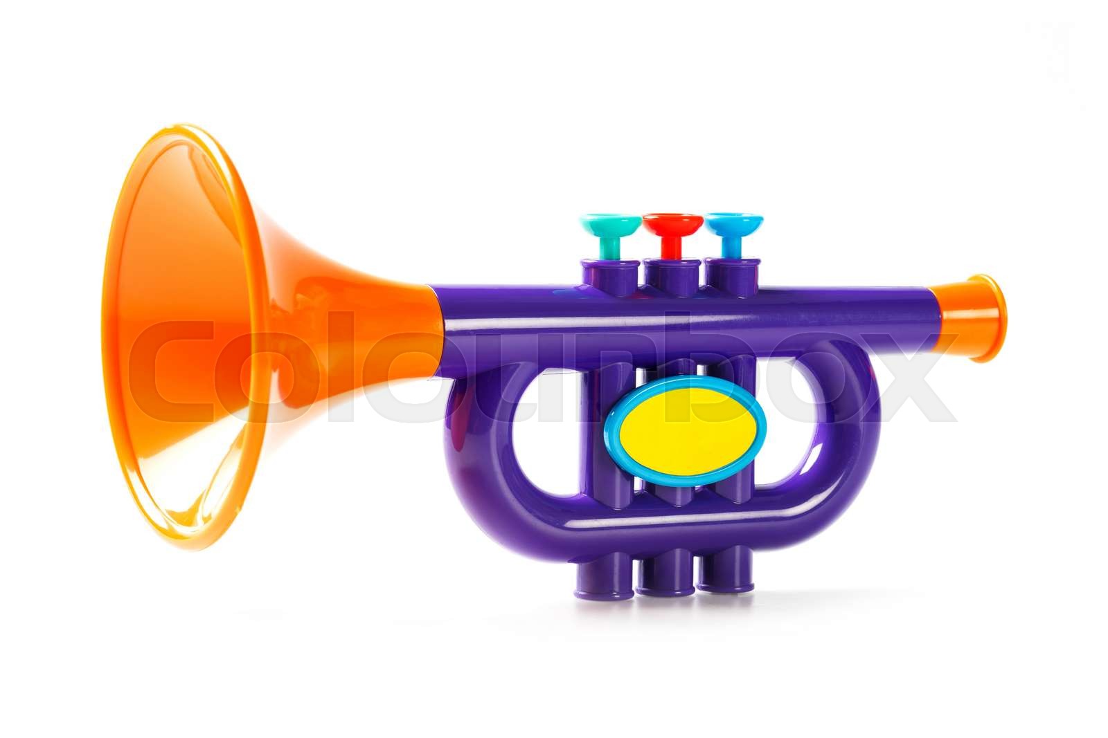 Toy trumpet Stock image Colourbox