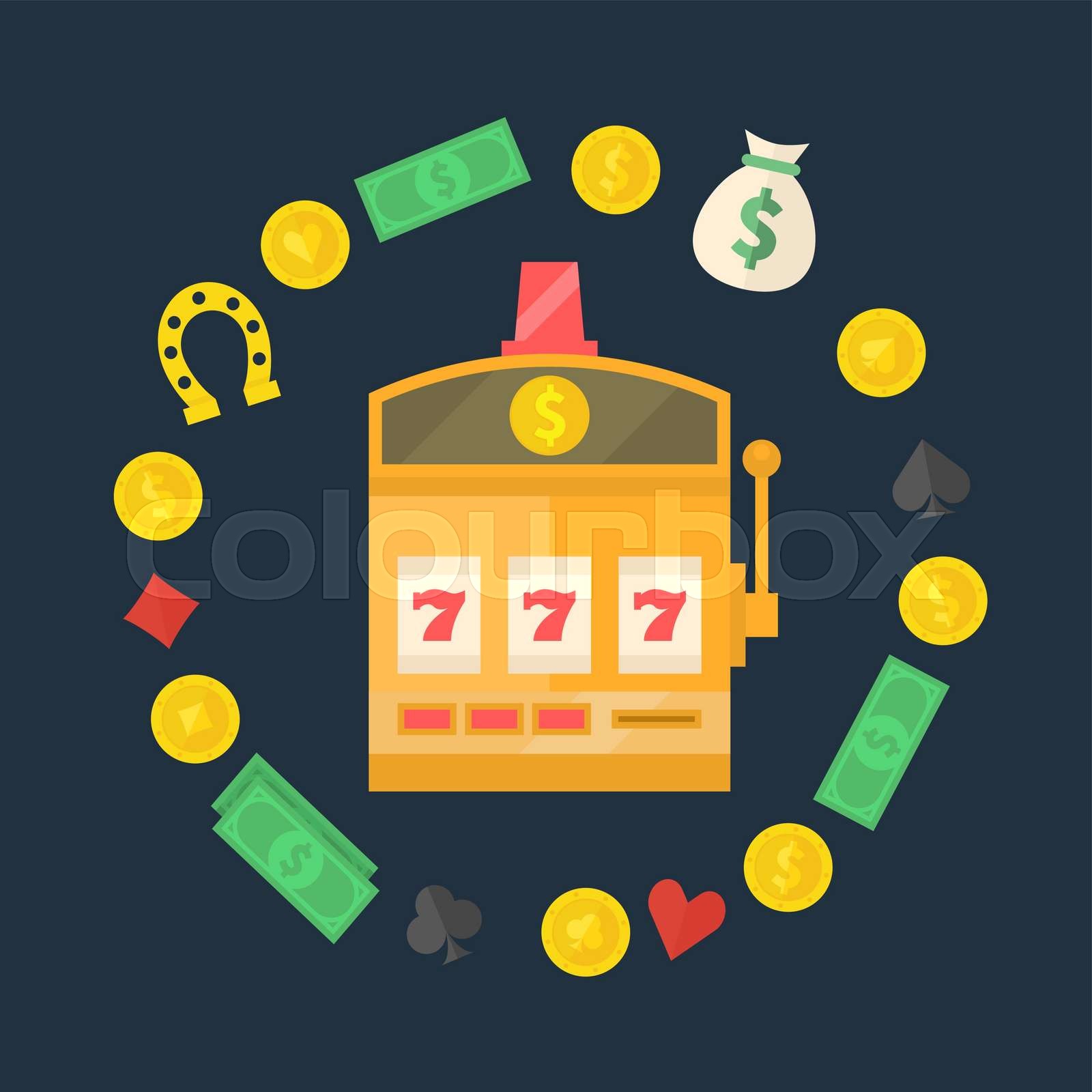 Slot machine logo or icon | Stock vector | Colourbox