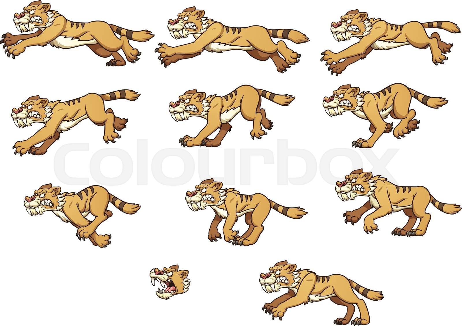 Saber tooth tiger | Stock vector | Colourbox
